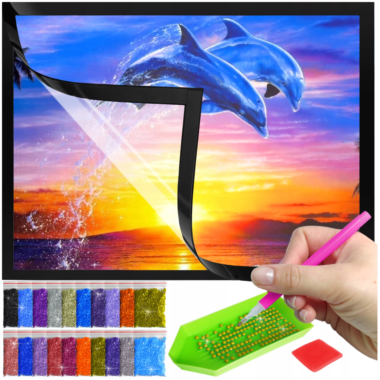 Zestaw: Diamond painting 30x40 (DP106)+ magnetyczna ramka