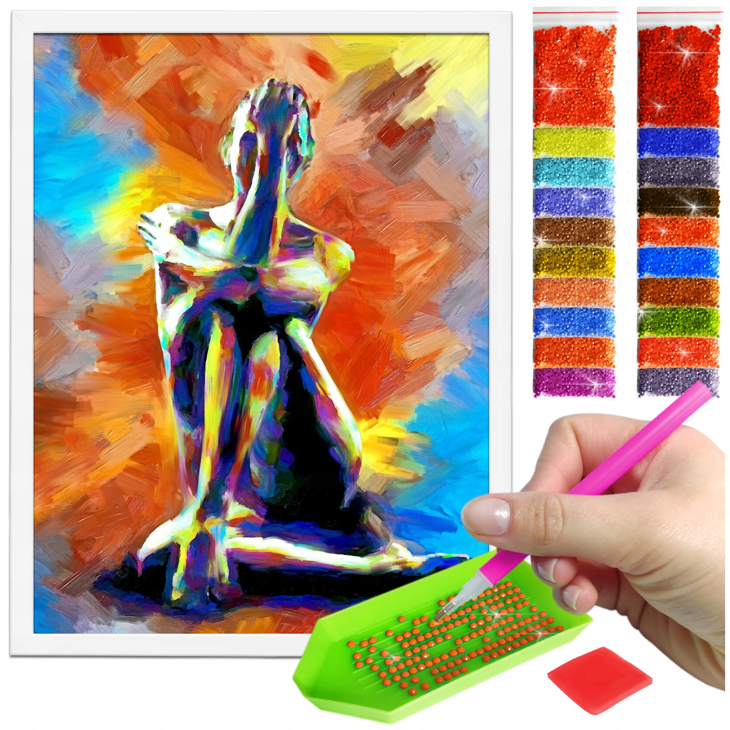 Zestaw: Diamond painting 30x40 (DP154)+ biała ramka