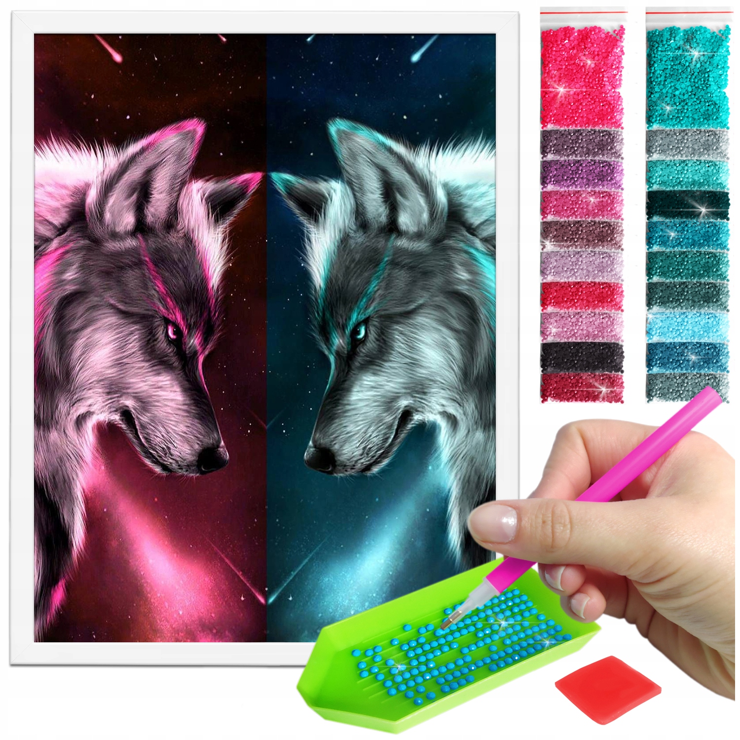 Zestaw: Diamond painting 30x40 (DP103)+ biała ramka