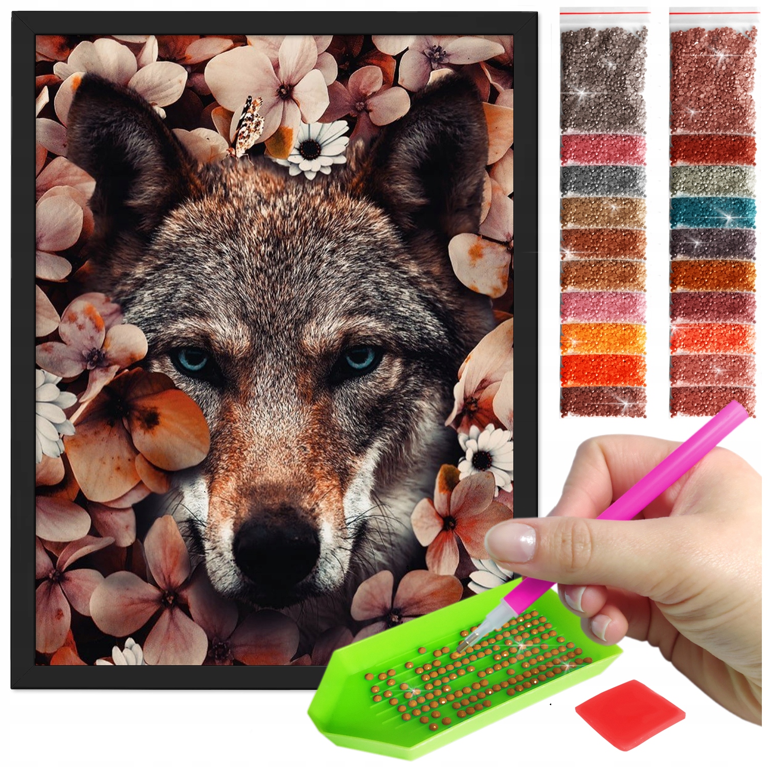 Zestaw: Diamond painting 30x40 (DP150)+ czarna ramka