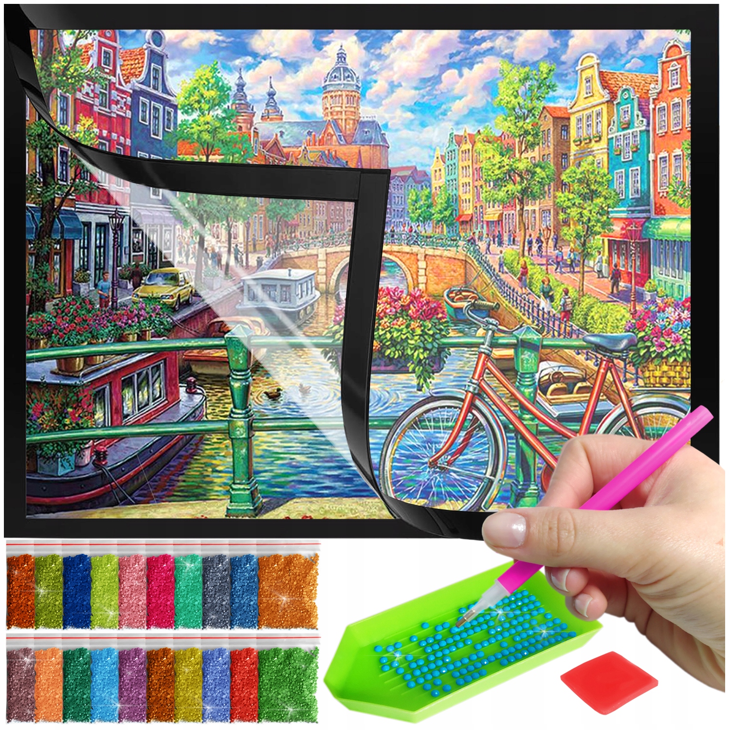 Zestaw: Diamond painting 30x40 (DP068)+ magnetyczna ramka