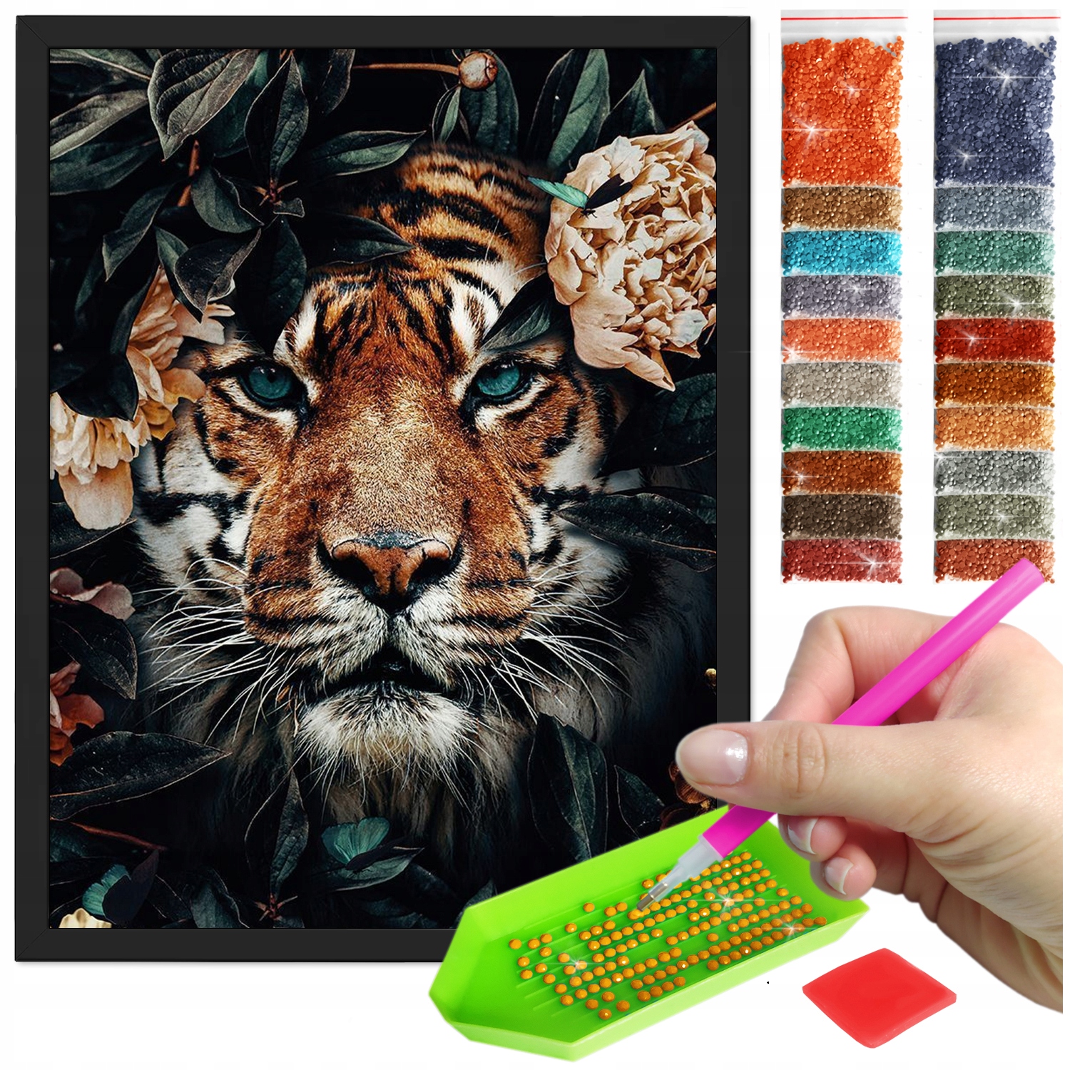 Zestaw: Diamond painting 30x40 (DP139)+ czarna ramka