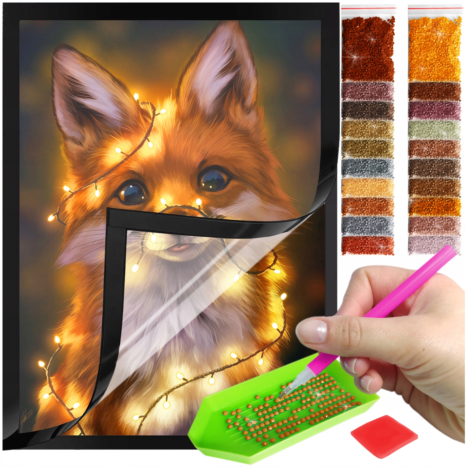 Zestaw: Diamond painting 30x40 (DP033)+ magnetyczna ramka