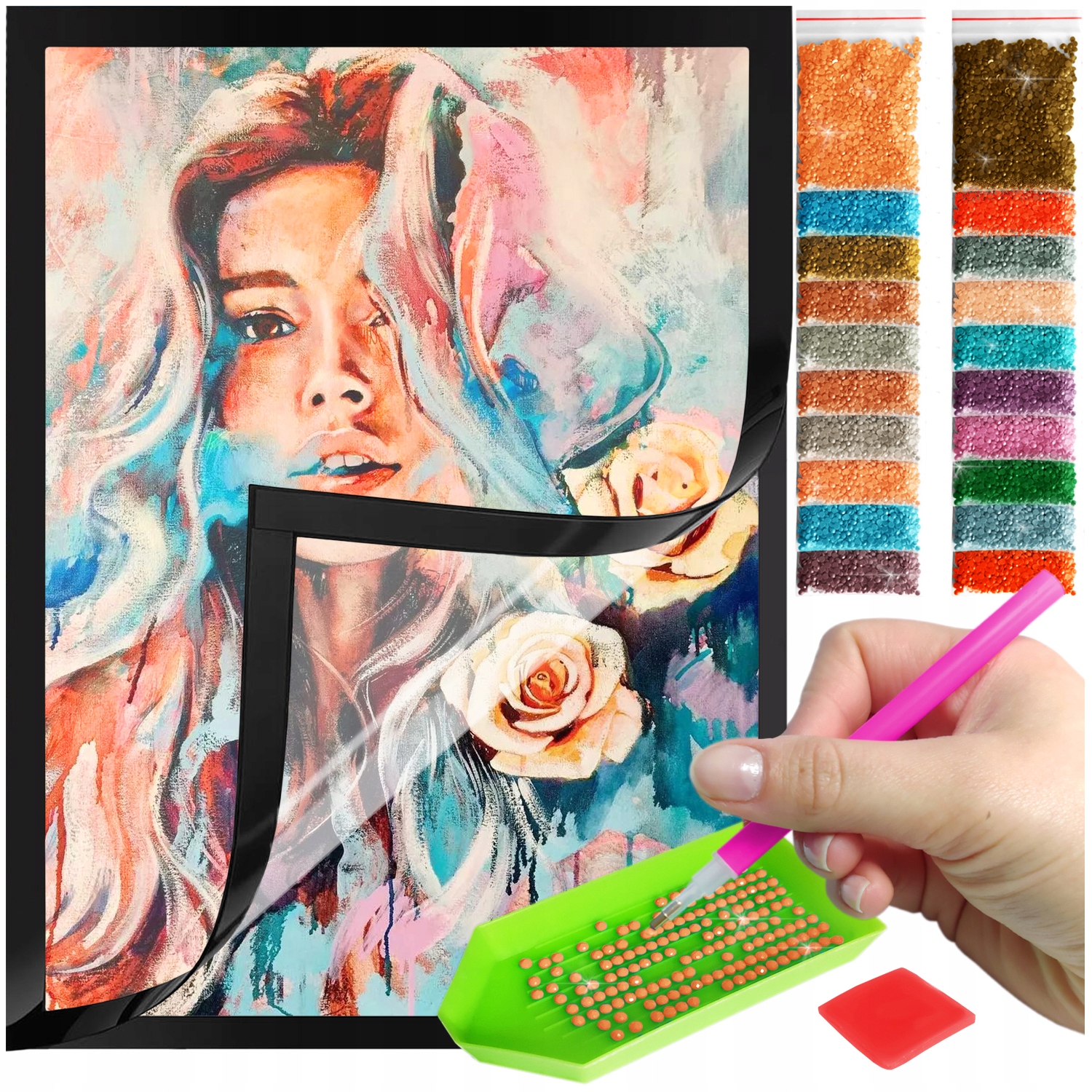 Zestaw: Diamond painting 30x40 (DP131)+ magnetyczna ramka