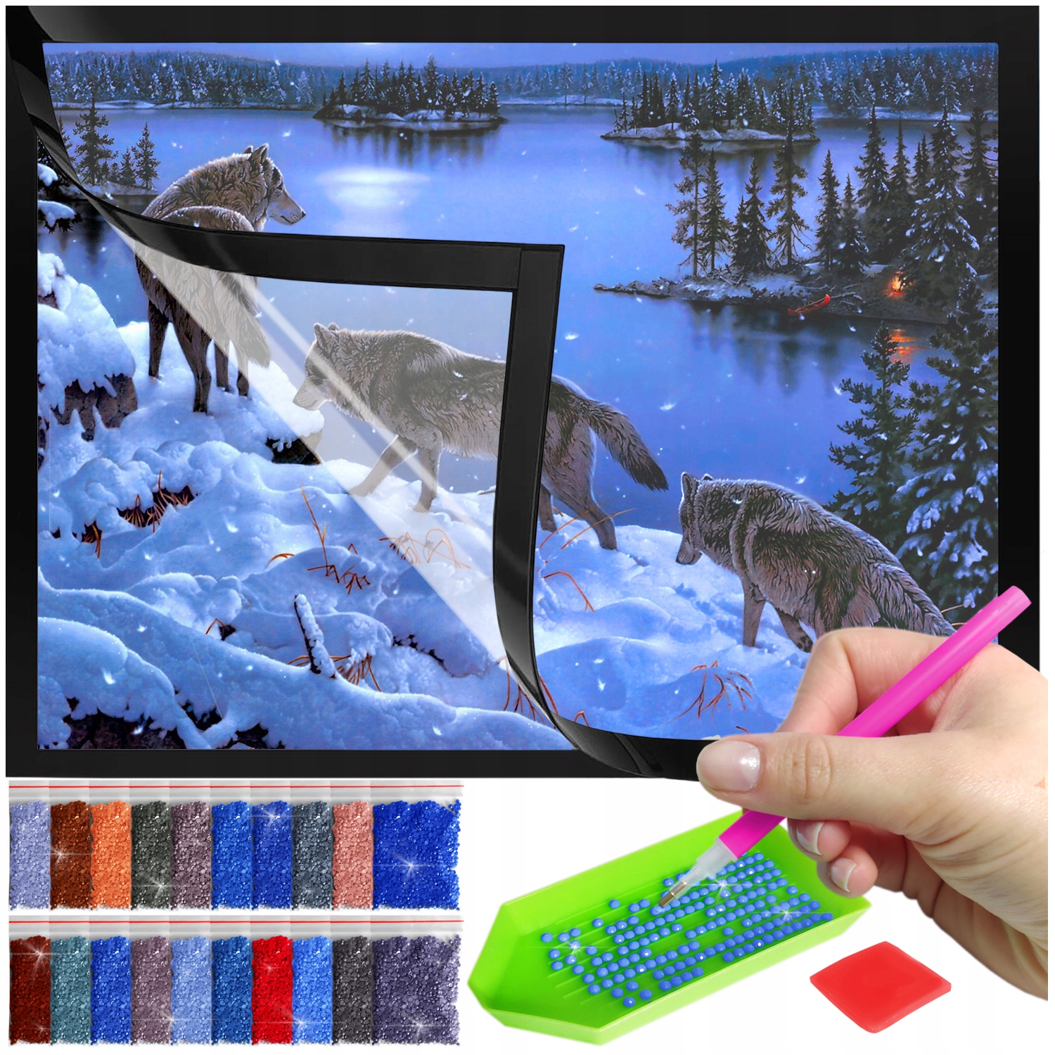 Zestaw: Diamond painting 30x40 (DP153)+ magnetyczna ramka