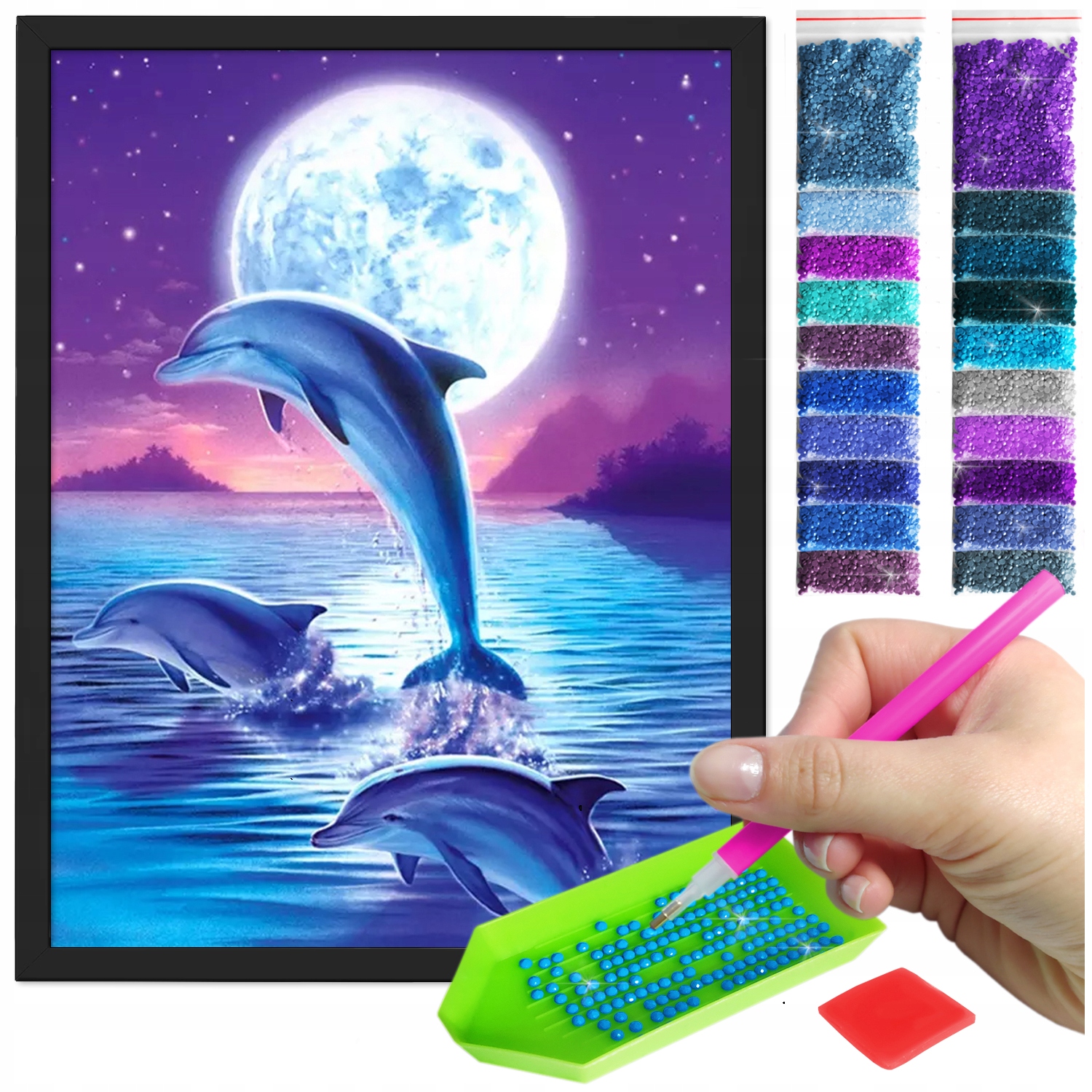 Zestaw: Diamond painting 30x40 (DP063)+ czarna ramka