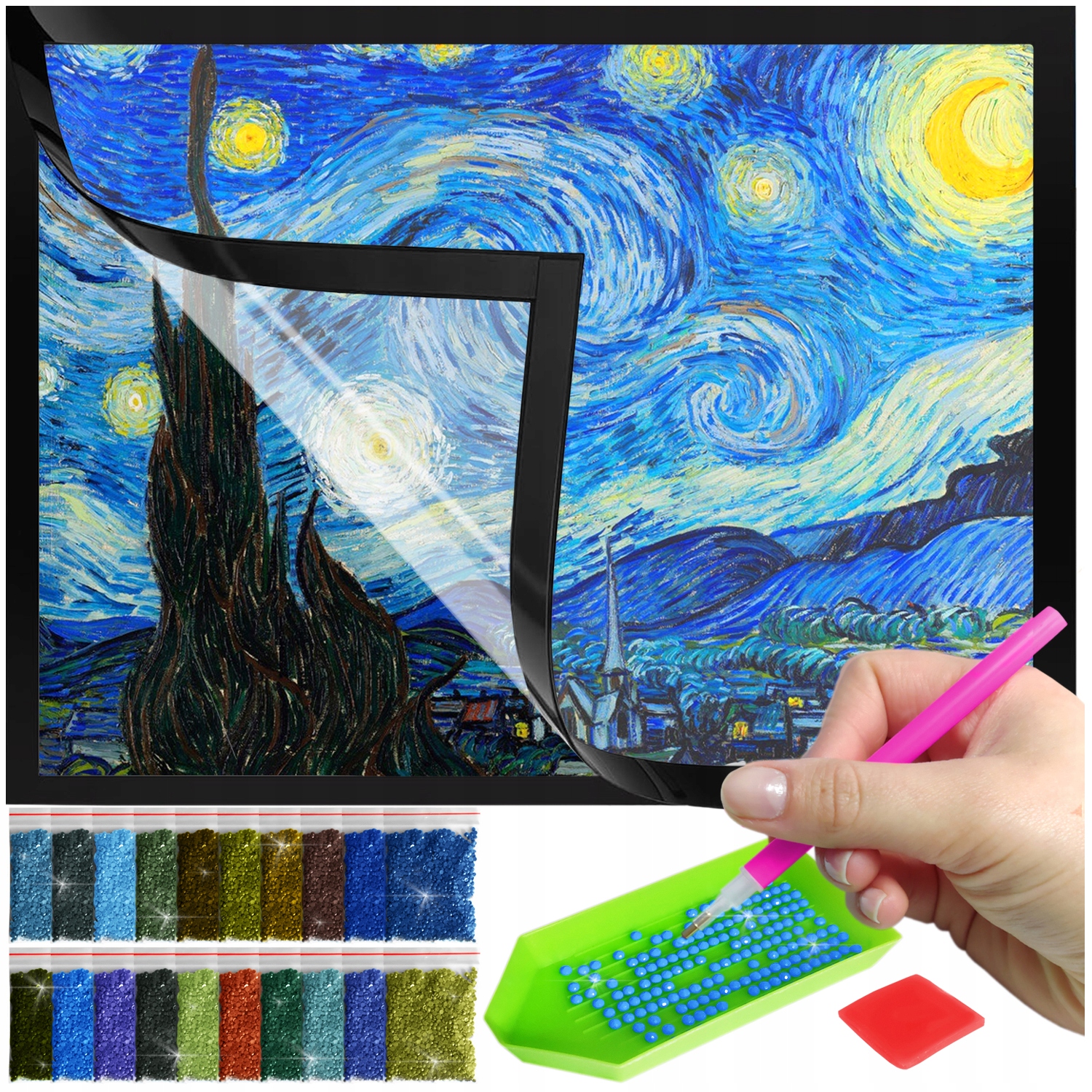 Zestaw: Diamond painting 30x40 (DP044)+ magnetyczna ramka