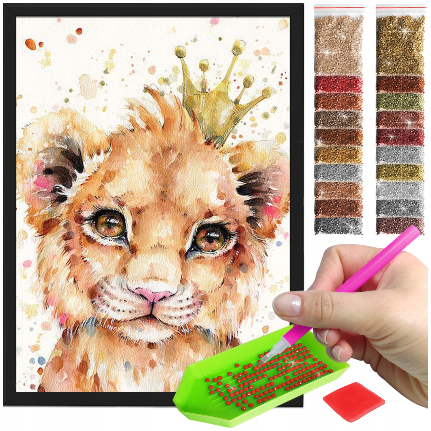 Zestaw: Diamond painting 30x40 (DP357) + czarna ramka
