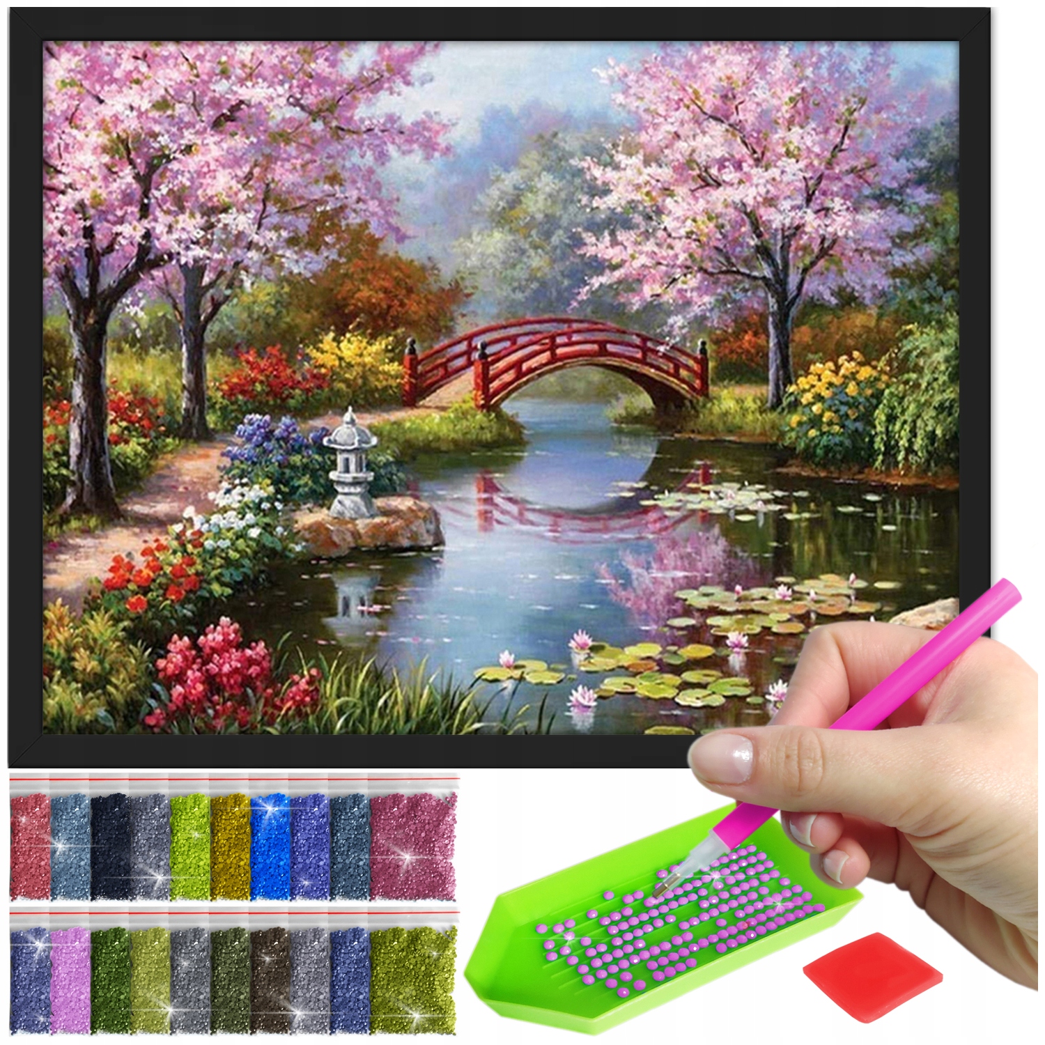 Zestaw: Diamond painting 30x40 (DP060)+ czarna ramka