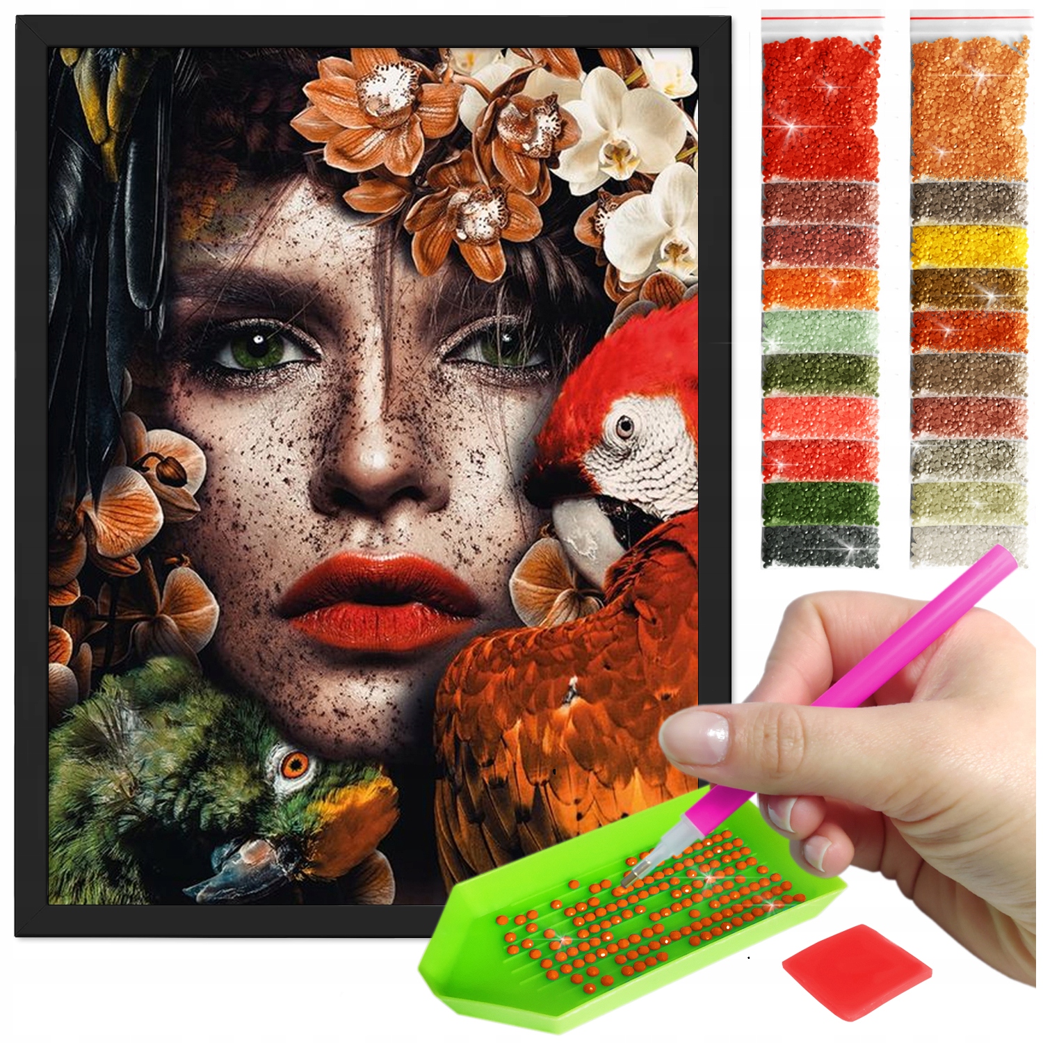 Zestaw: Diamond painting 30x40 (DP117)+ czarna ramka