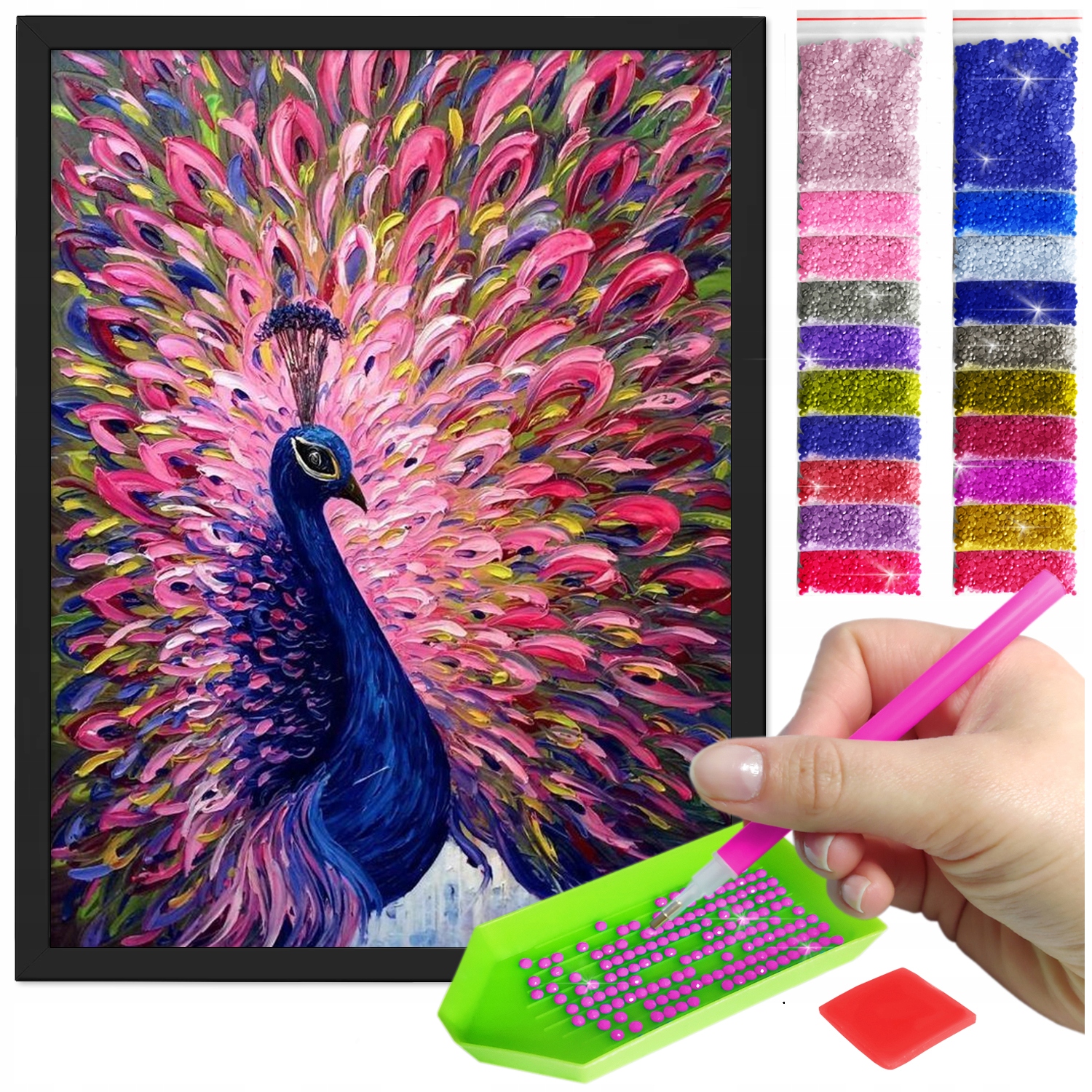 Zestaw: Diamond painting 30x40 (DP125)+ czarna ramka