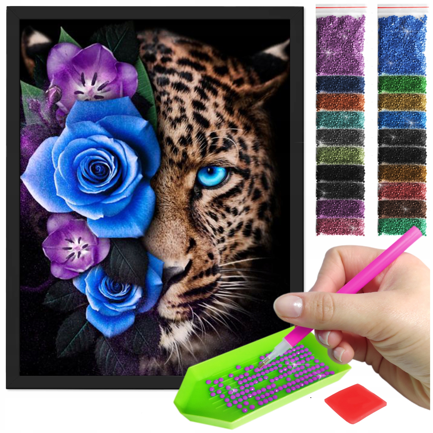 Zestaw: Diamond painting 30x40 (DP330) + czarna ramka