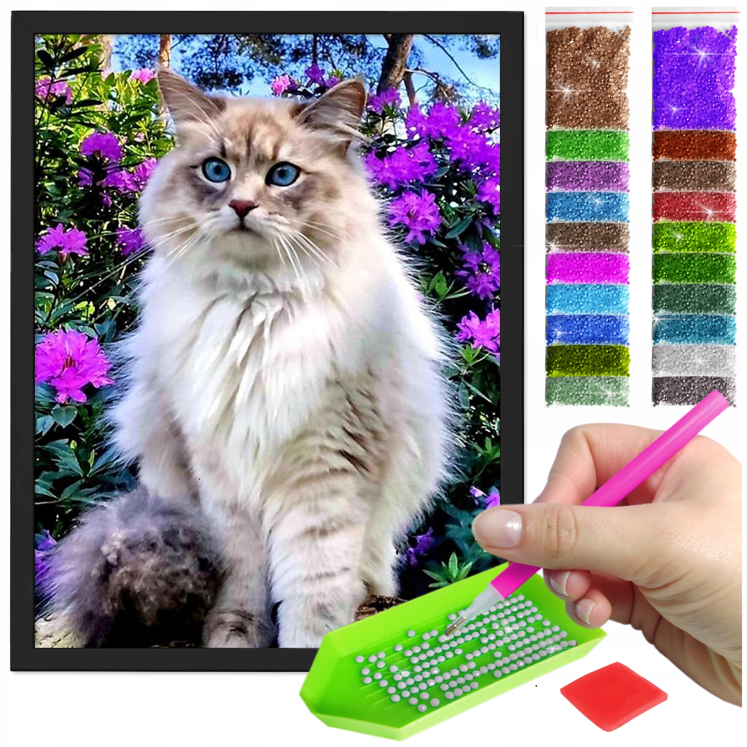Zestaw: Diamond painting 30x40 (DP158)+ czarna ramka
