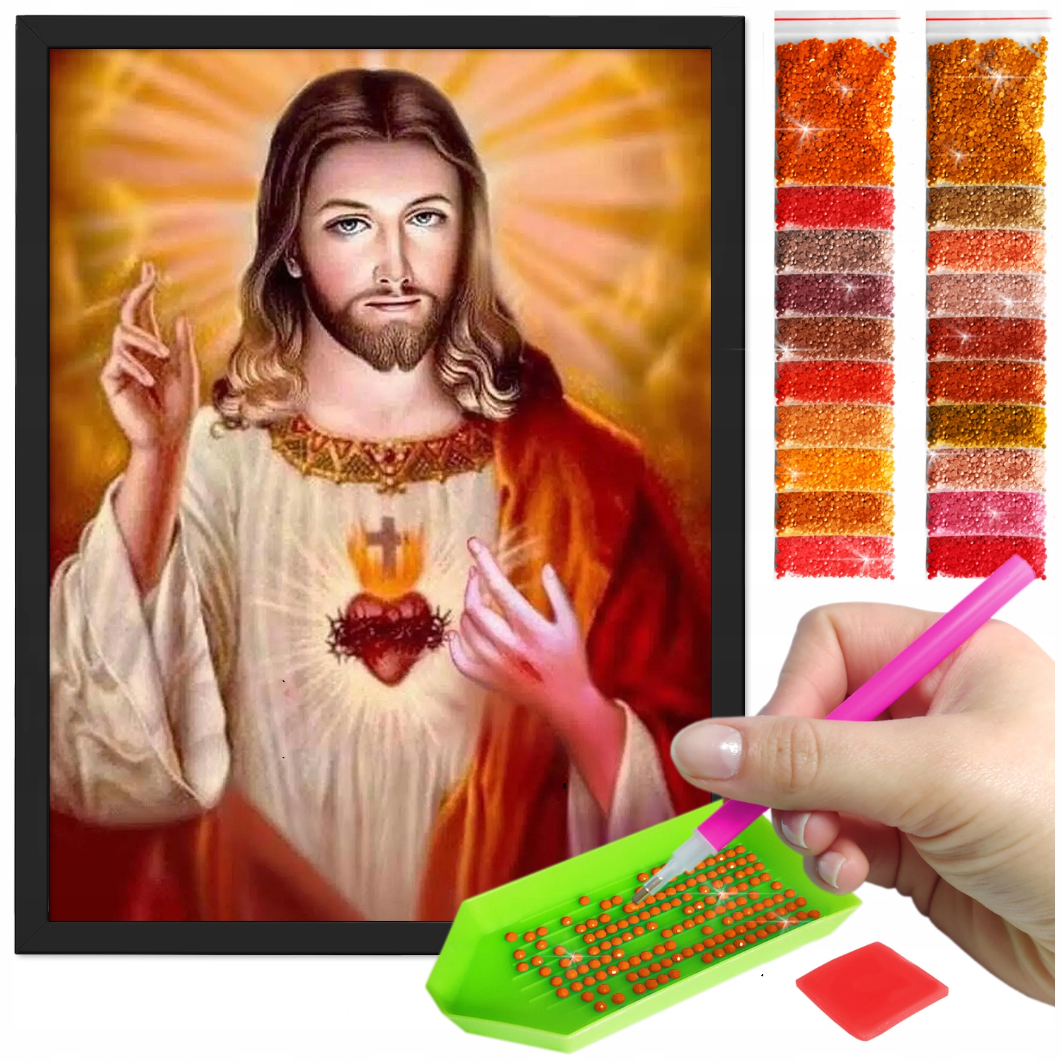 Zestaw: Diamond painting 30x40 (DP151)+ czarna ramka