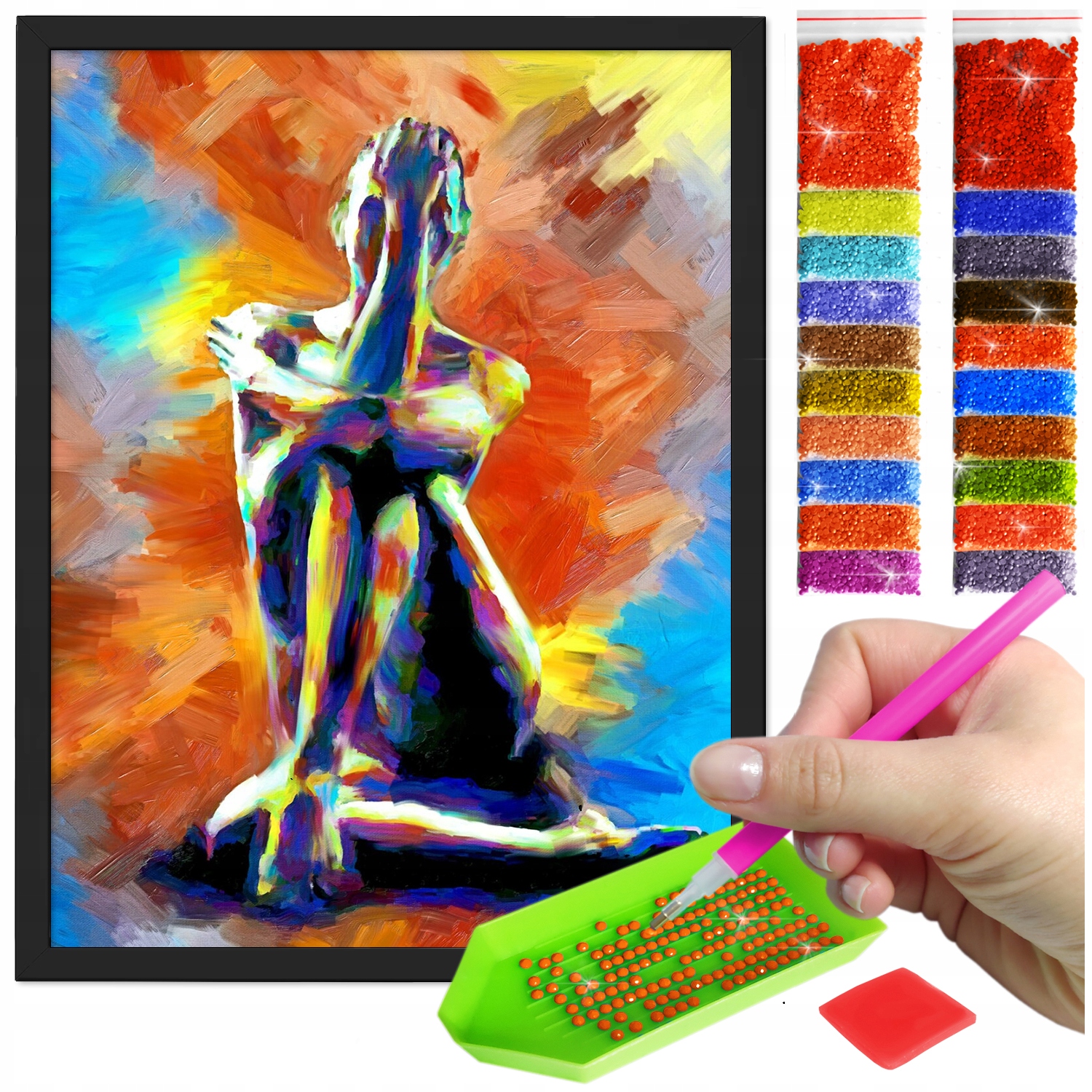 Zestaw: Diamond painting 30x40 (DP154)+ czarna ramka