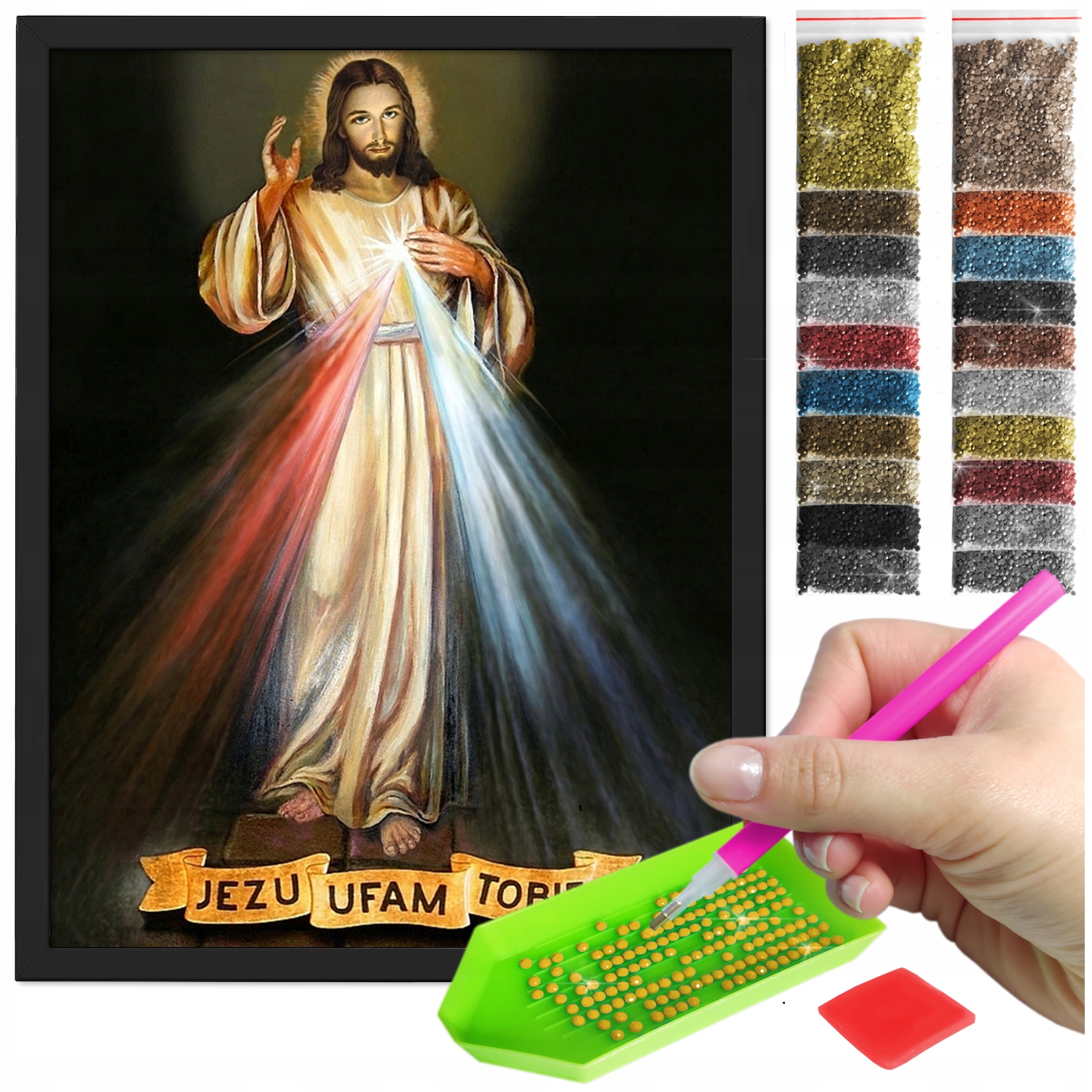 Zestaw: Diamond painting 30x40 (DP240)+ czarna ramka