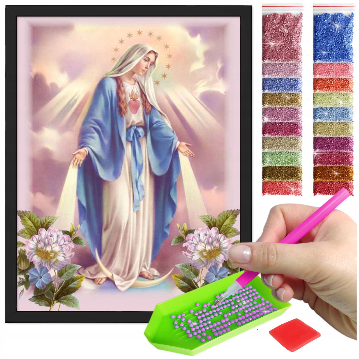 Zestaw: Diamond painting 30x40 (DP096)+ czarna ramka