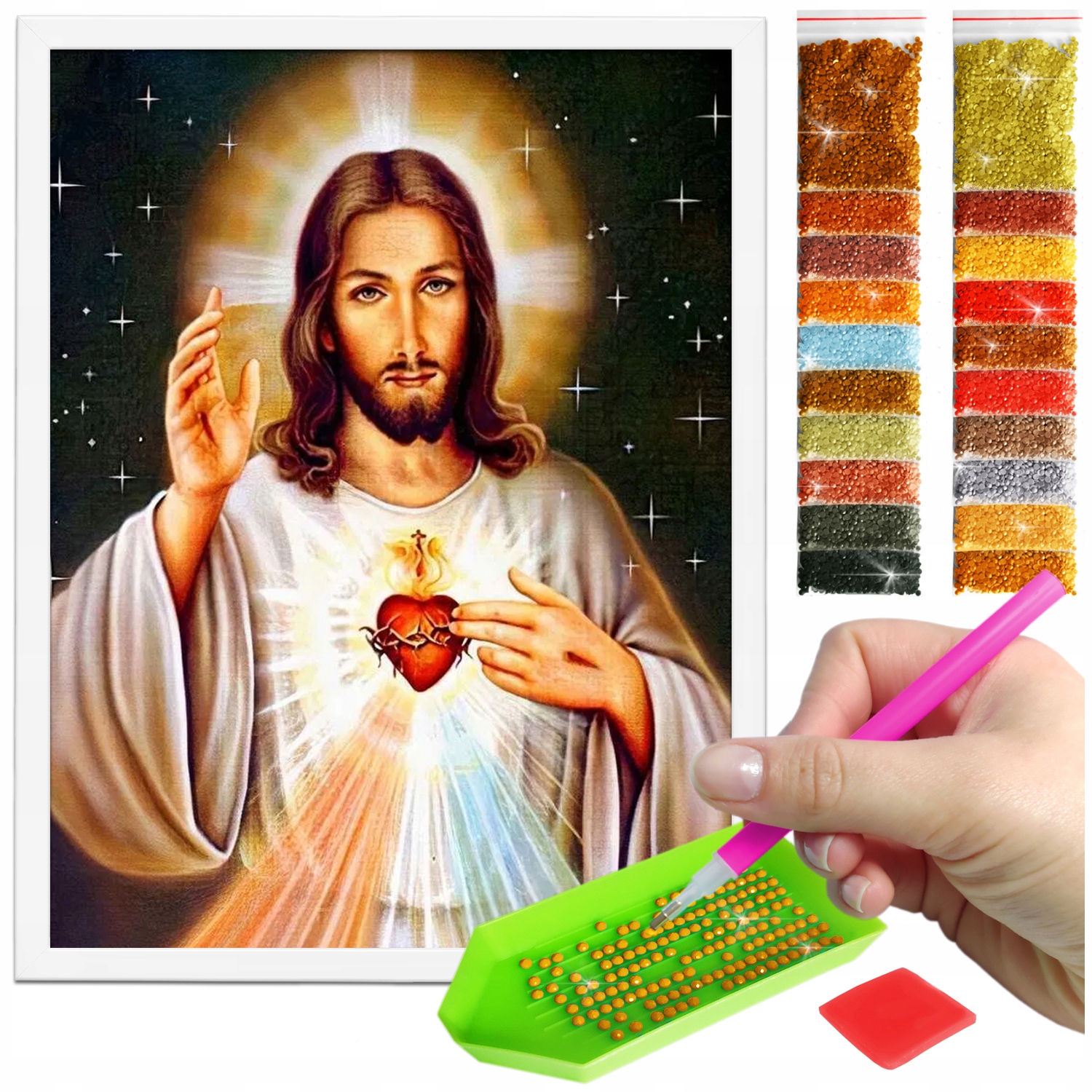 Zestaw: Diamond painting 30x40 (DP116)+ biała ramka