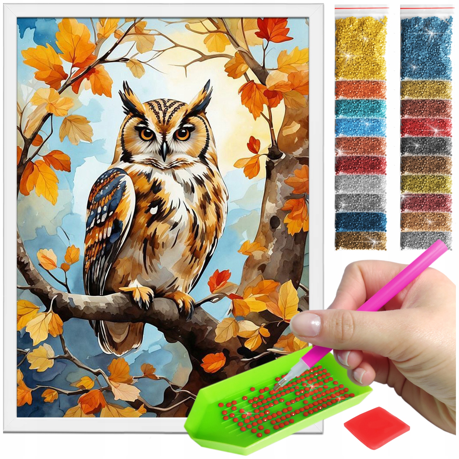 Zestaw: Diamond painting 30x40 (DP377) + Whtie frame