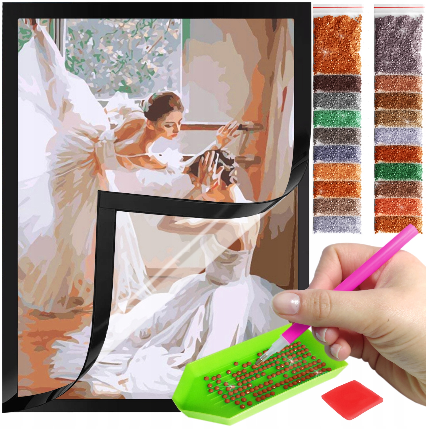 Zestaw: Diamond painting 30x40 (DP082)+ magnetyczna ramka