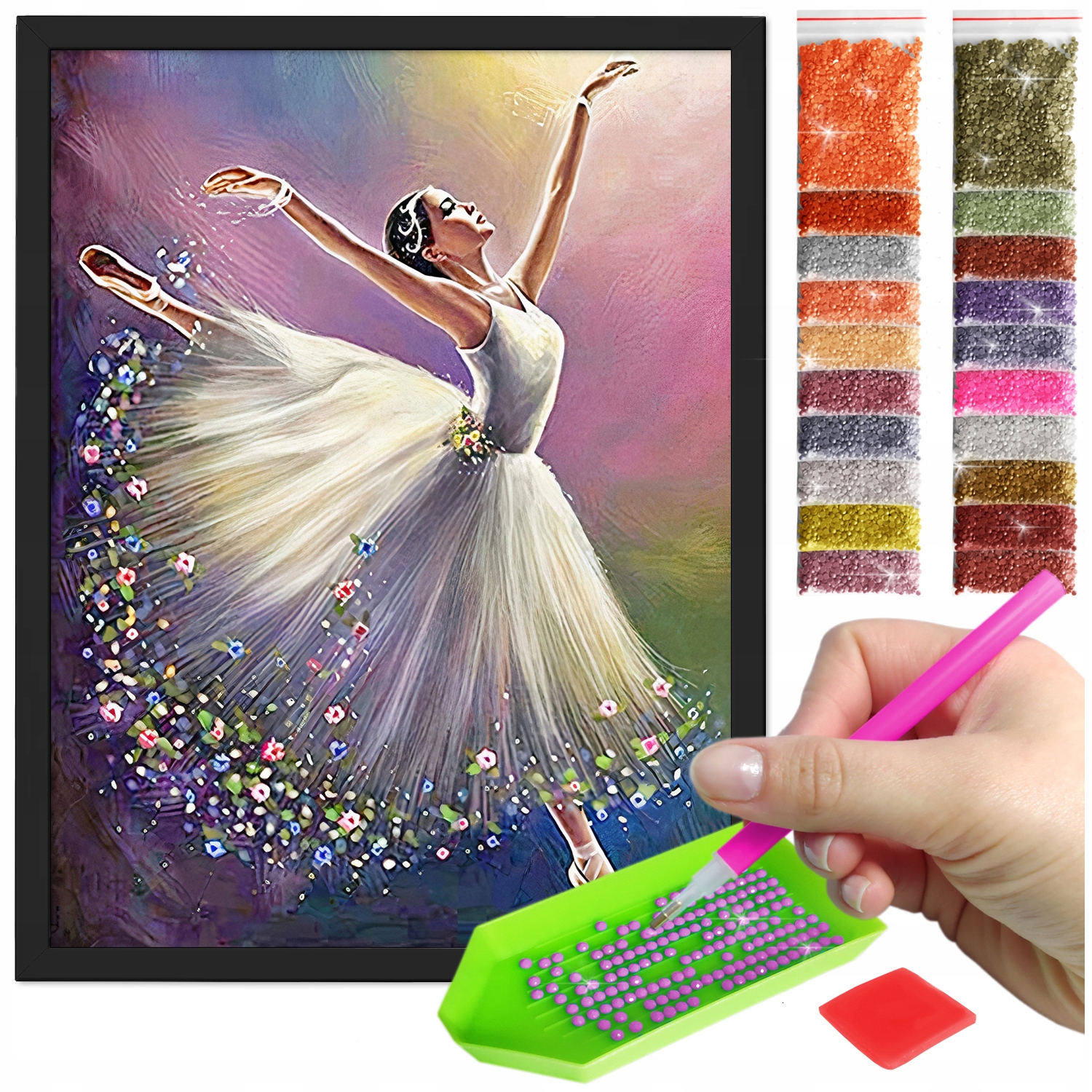 Zestaw: Diamond painting 30x40 (DP073)+ czarna ramka