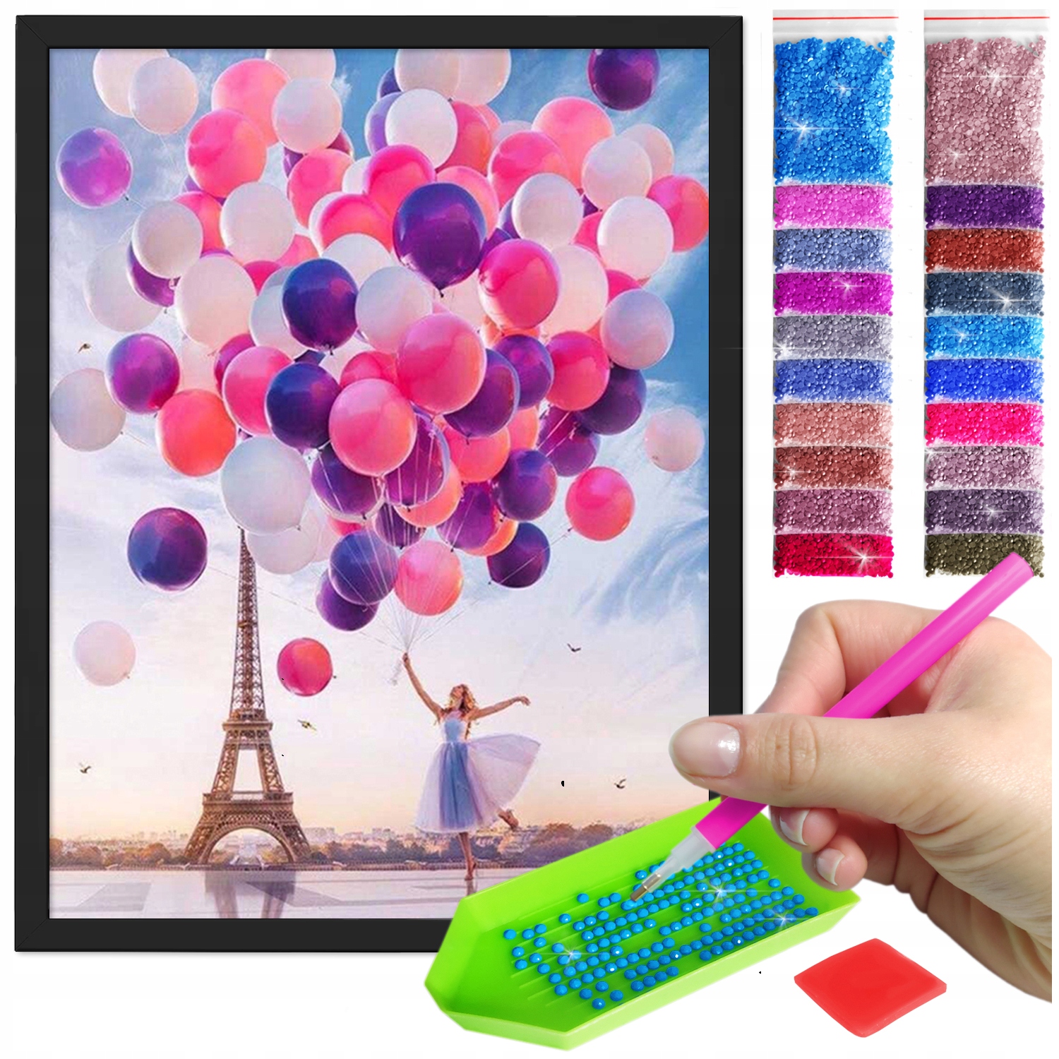 Zestaw: Diamond painting 30x40 (DP028)+ czarna ramka