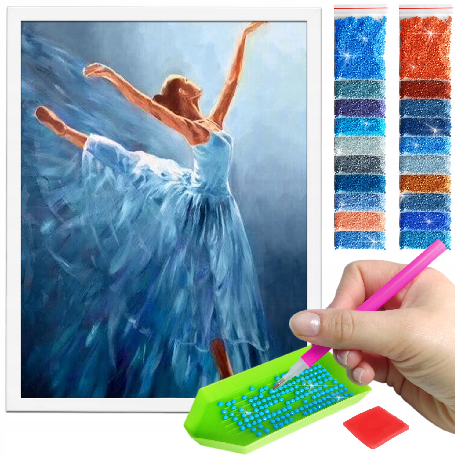 Zestaw: Diamond painting 30x40 (DP064)+ biała ramka