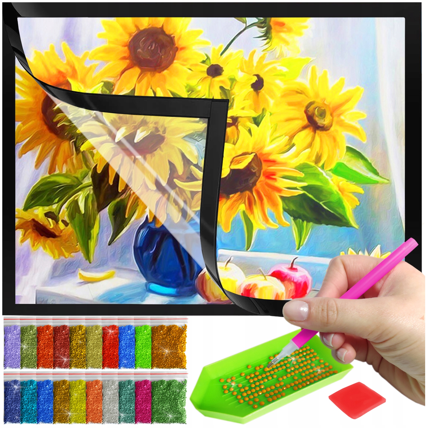 Zestaw: Diamond painting 30x40 (DP079)+ magnetyczna ramka