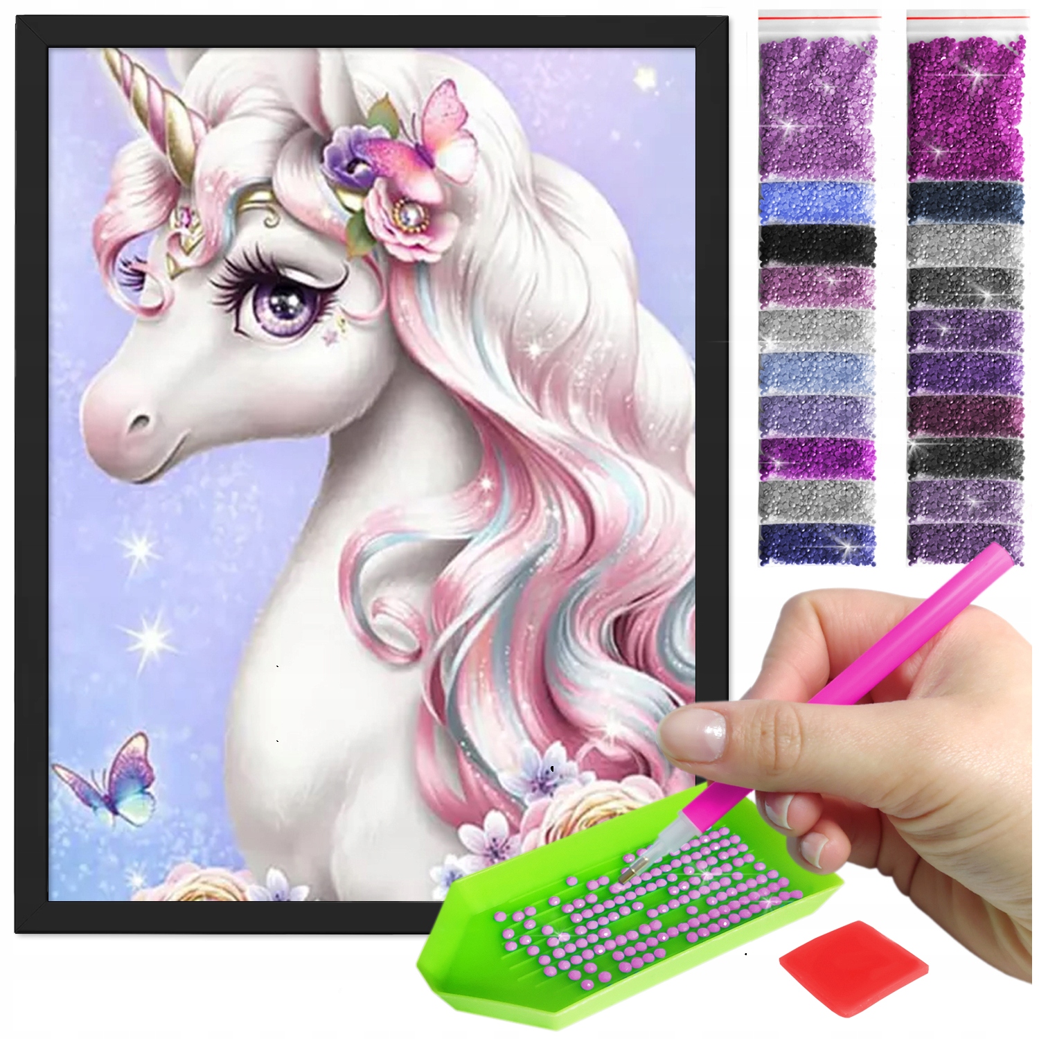 Zestaw: Diamond painting 30x40 (DP180)+ czarna ramka