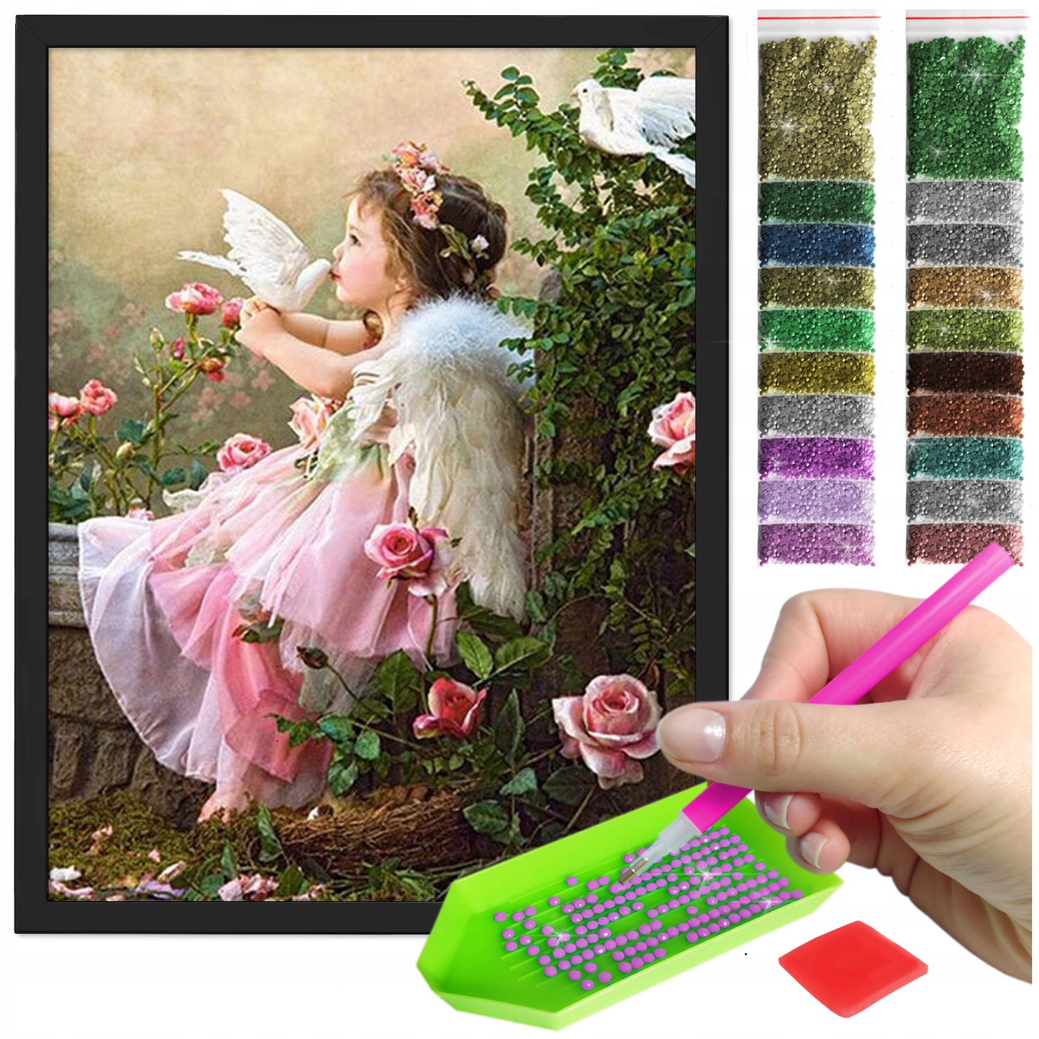 Zestaw: Diamond painting 30x40 (DP296)+ czarna ramka