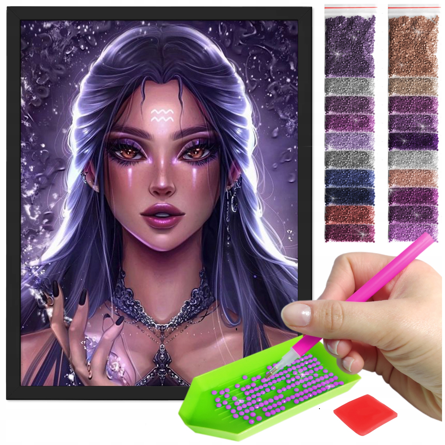 Zestaw: Diamond painting 30x40 (DP325) + czarna ramka