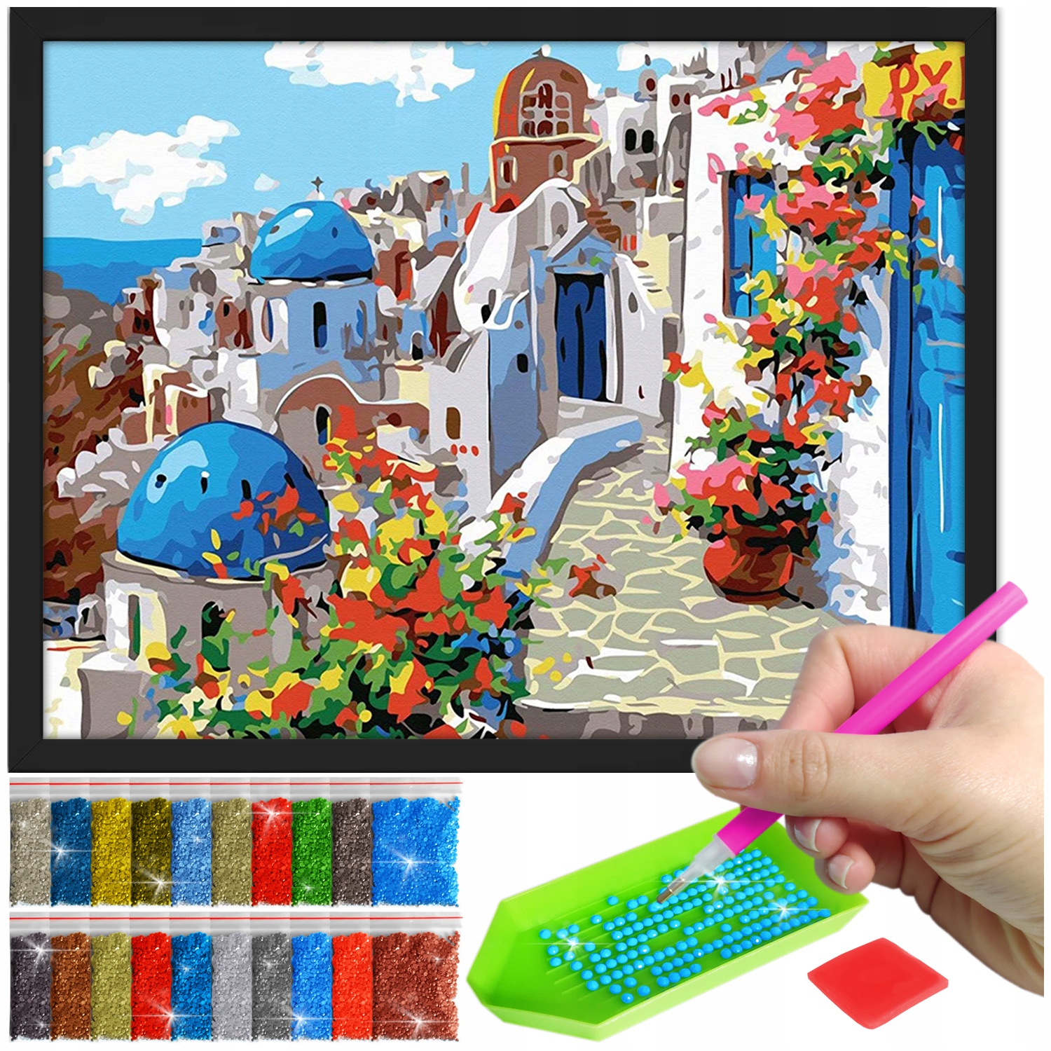 Zestaw: Diamond painting 30x40 (DP086)+ czarna ramka