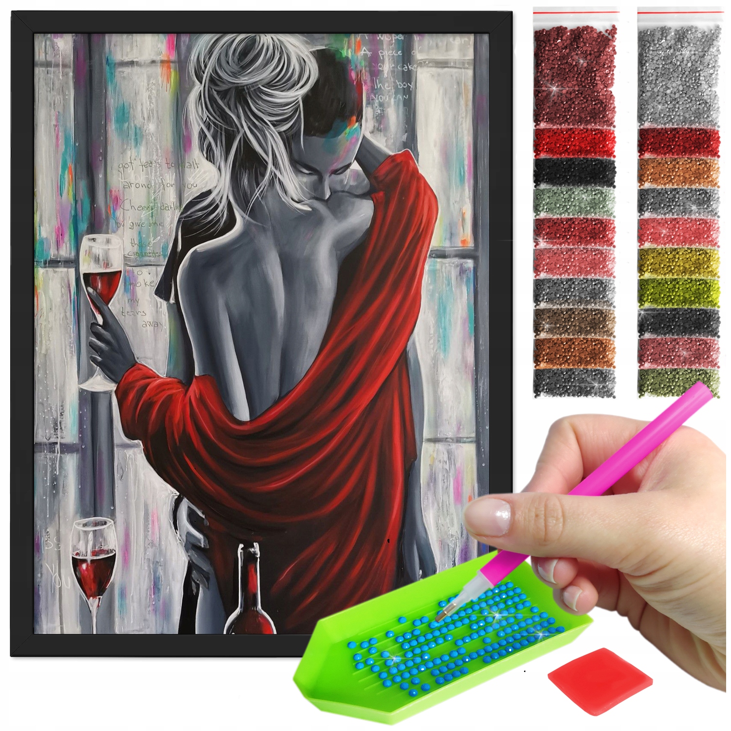 Zestaw: Diamond painting 30x40 (DP194)+ czarna ramka