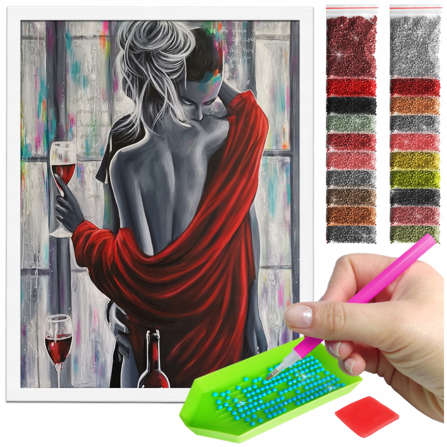 Zestaw: Diamond painting 30x40 (DP194)+ biała ramka