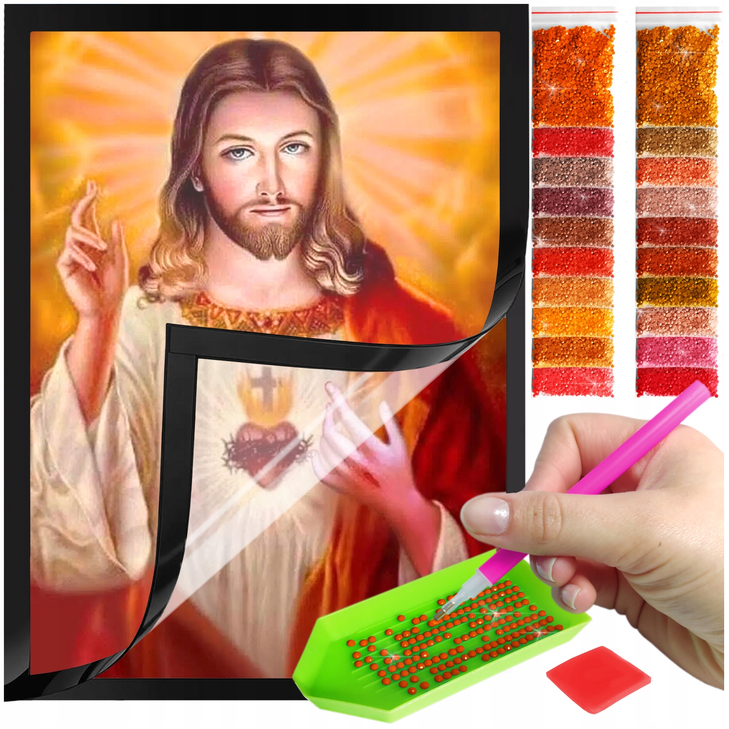 Zestaw: Diamond painting 30x40 (DP151)+ magnetyczna ramka