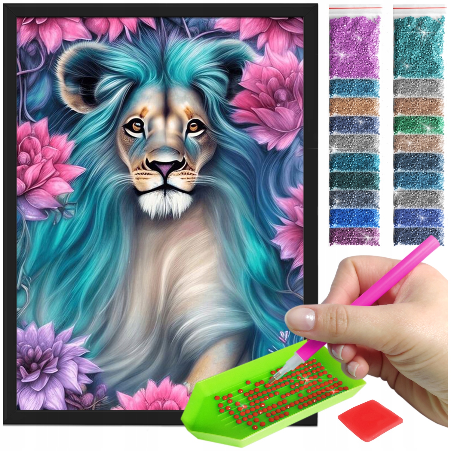 Zestaw: Diamond painting 30x40 (DP354) + czarna ramka