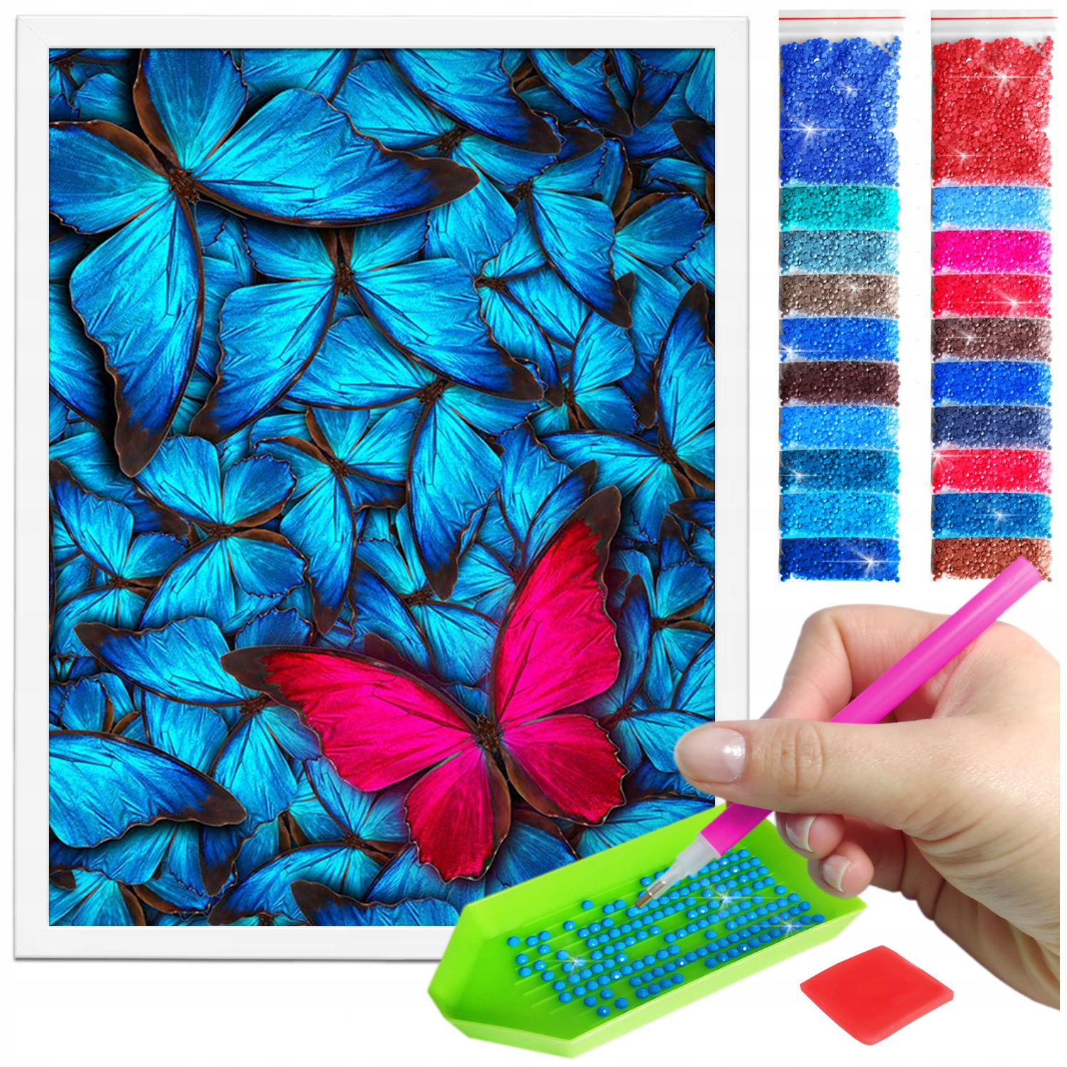 Zestaw: Diamond painting 30x40 (DP091)+ biała ramka