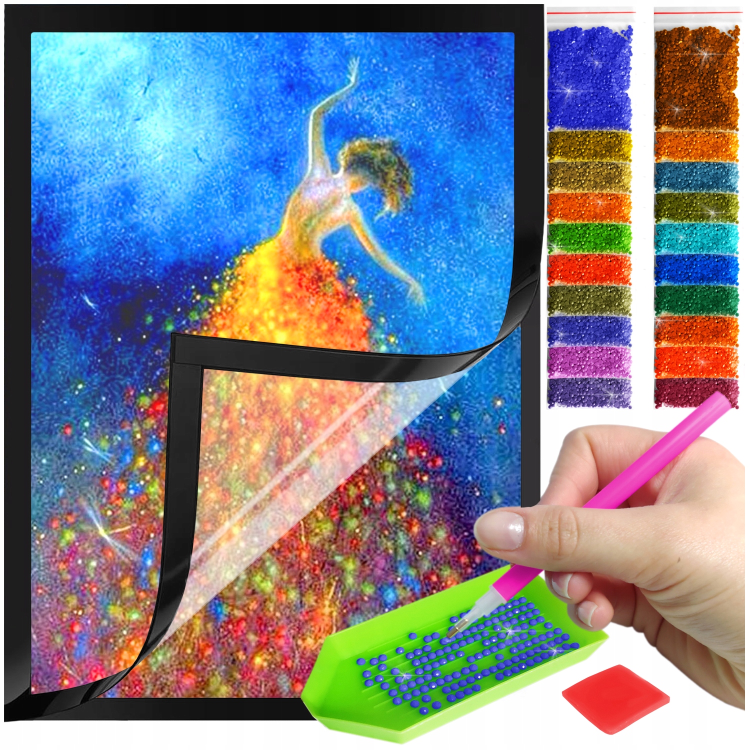 Zestaw: Diamond painting 30x40 (DP171)+ magnetyczna ramka
