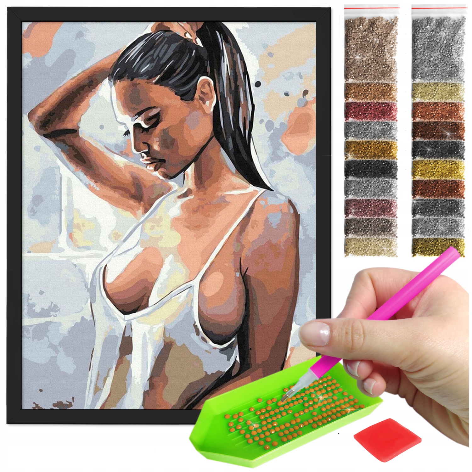 Zestaw: Diamond painting 30x40 (DP301)+ czarna ramka