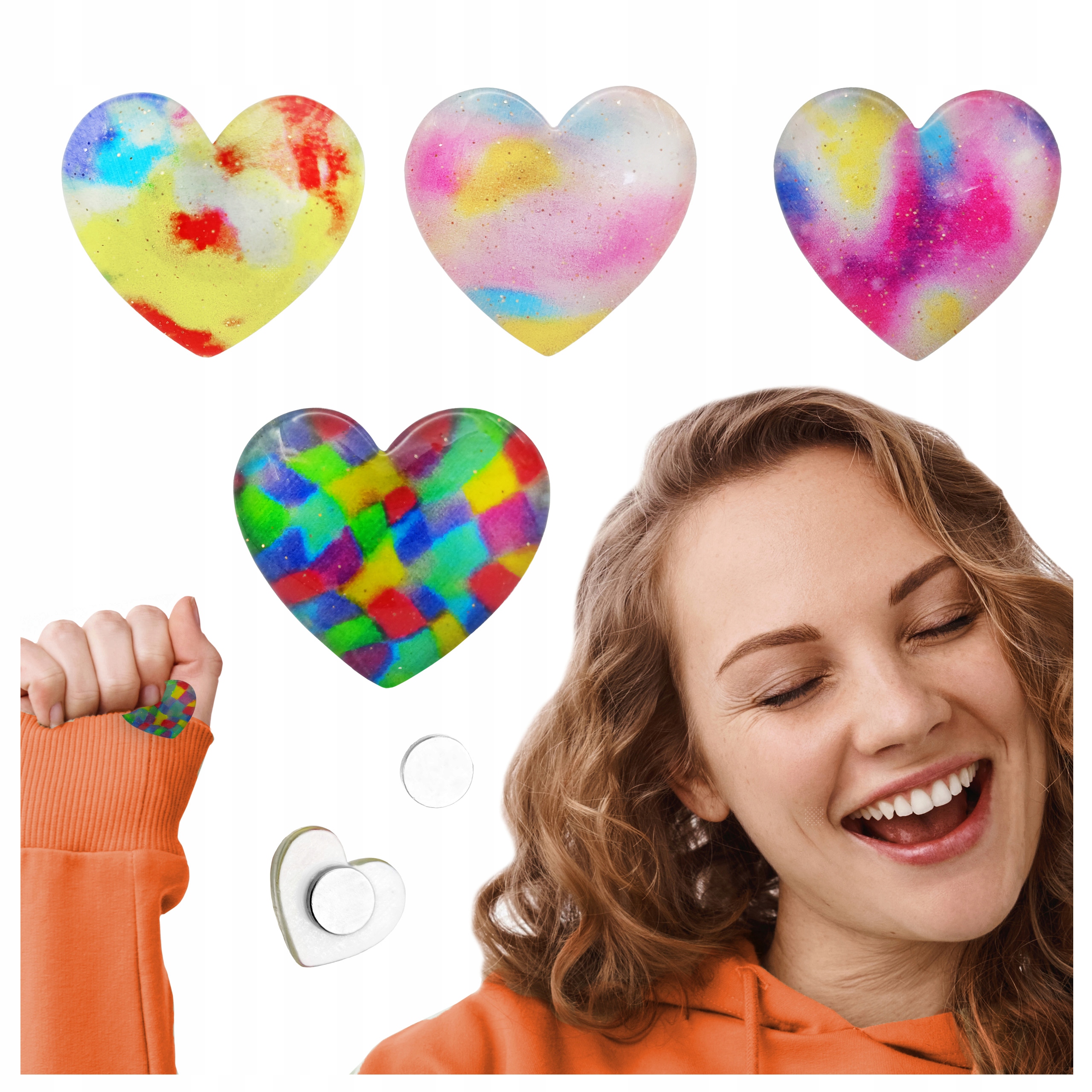 Zestaw: 4x Heart magnet for Diamond Painting