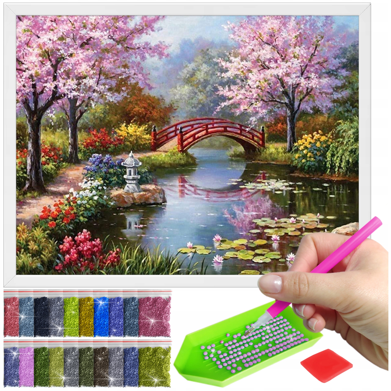 Zestaw: Diamond painting 30x40 (DP060)+ biała ramka