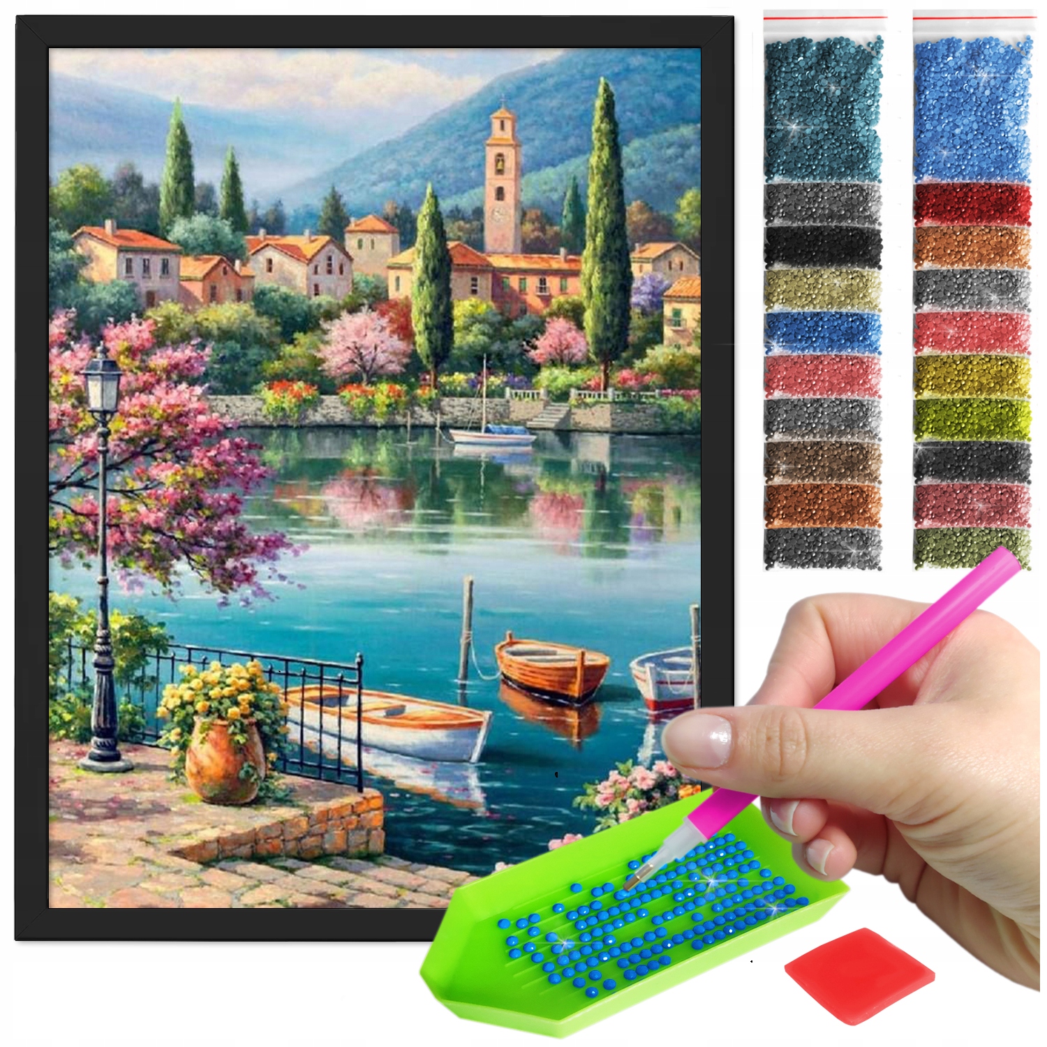 Zestaw: Diamond painting 30x40 (DP196)+ czarna ramka