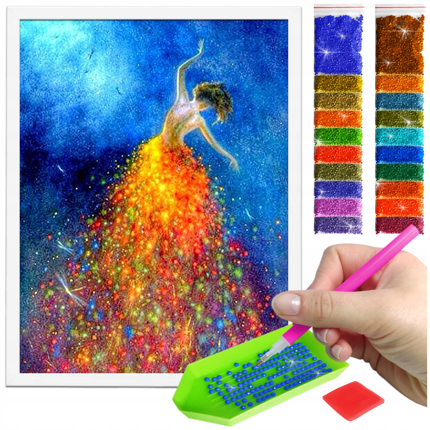 Zestaw: Diamond painting 30x40 (DP171)+ biała ramka
