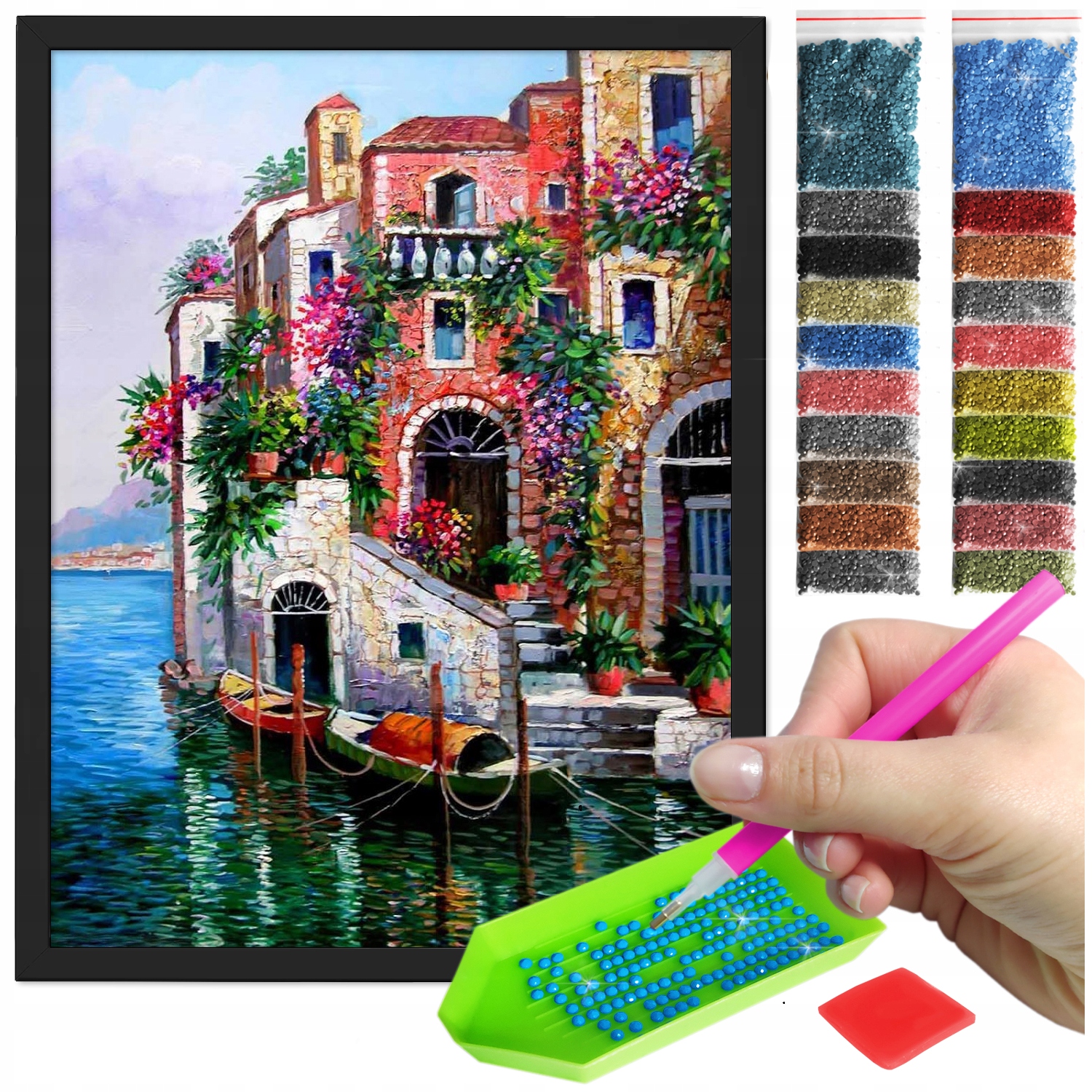 Zestaw: Diamond painting 30x40 (DP195)+ czarna ramka