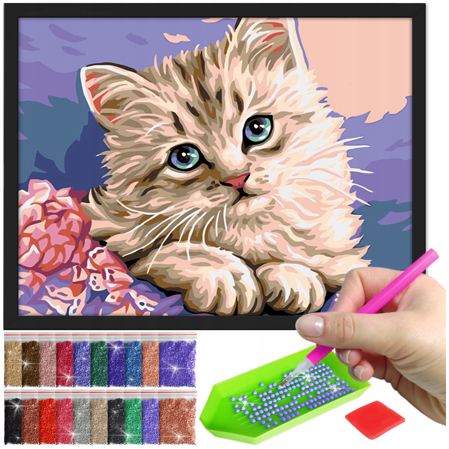 Zestaw: Diamond painting 30x40 (DP087)+ czarna ramka