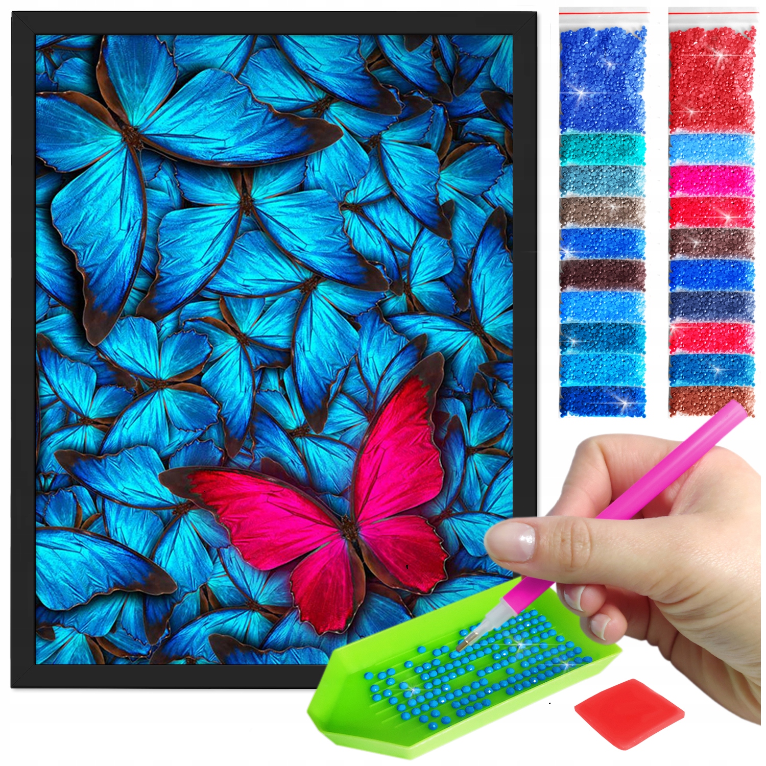 Zestaw: Diamond painting 30x40 (DP091)+ czarna ramka