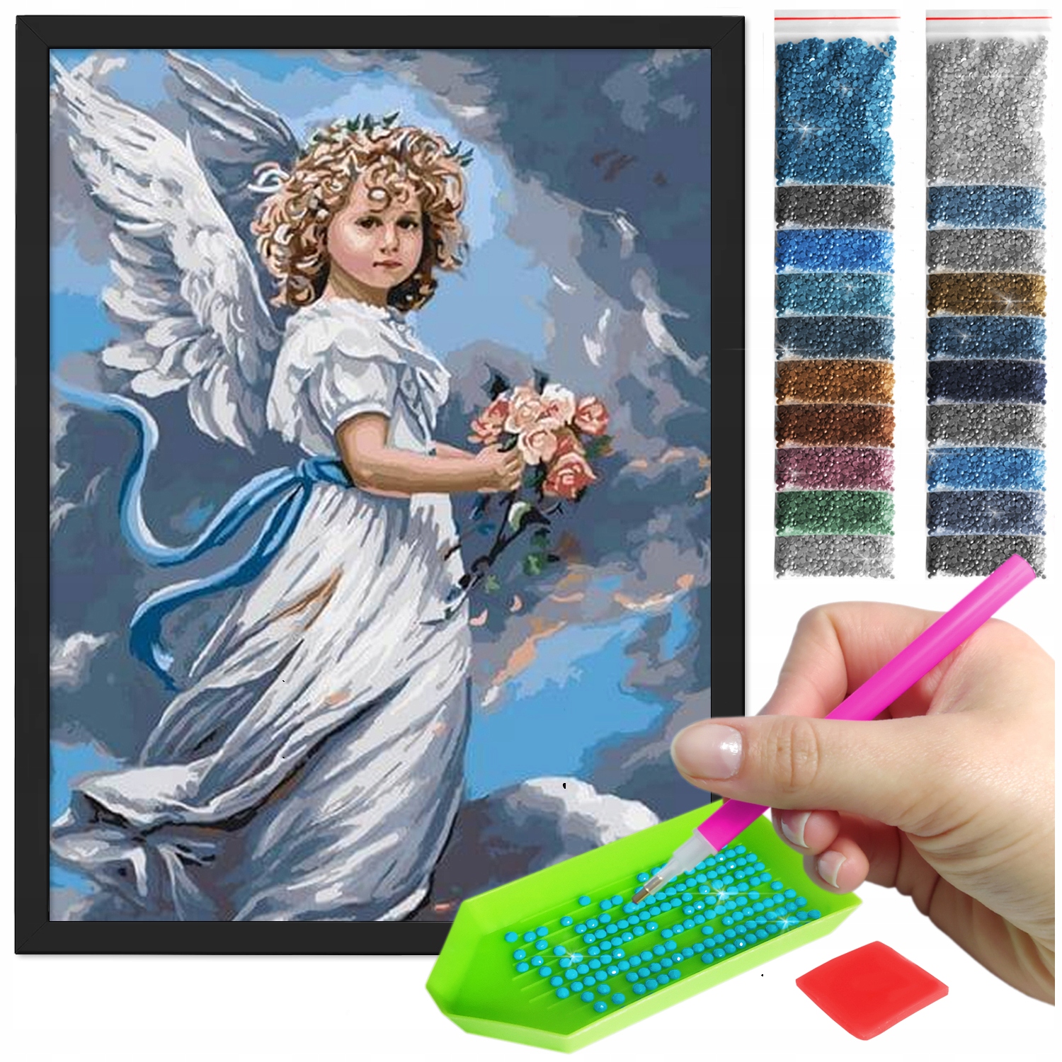Zestaw: Diamond painting 30x40 (DP236)+ czarna ramka