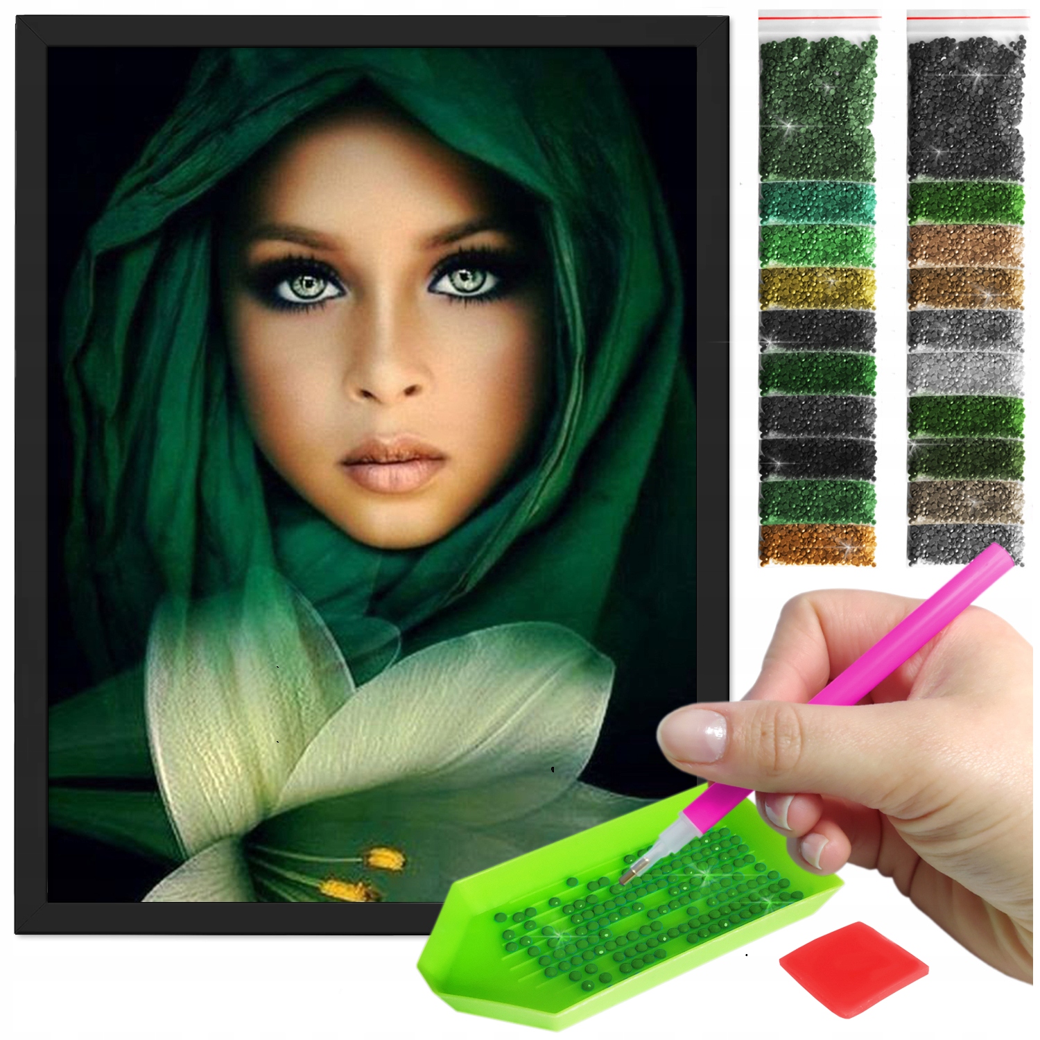 Zestaw: Diamond painting 30x40 (DP323) + czarna ramka