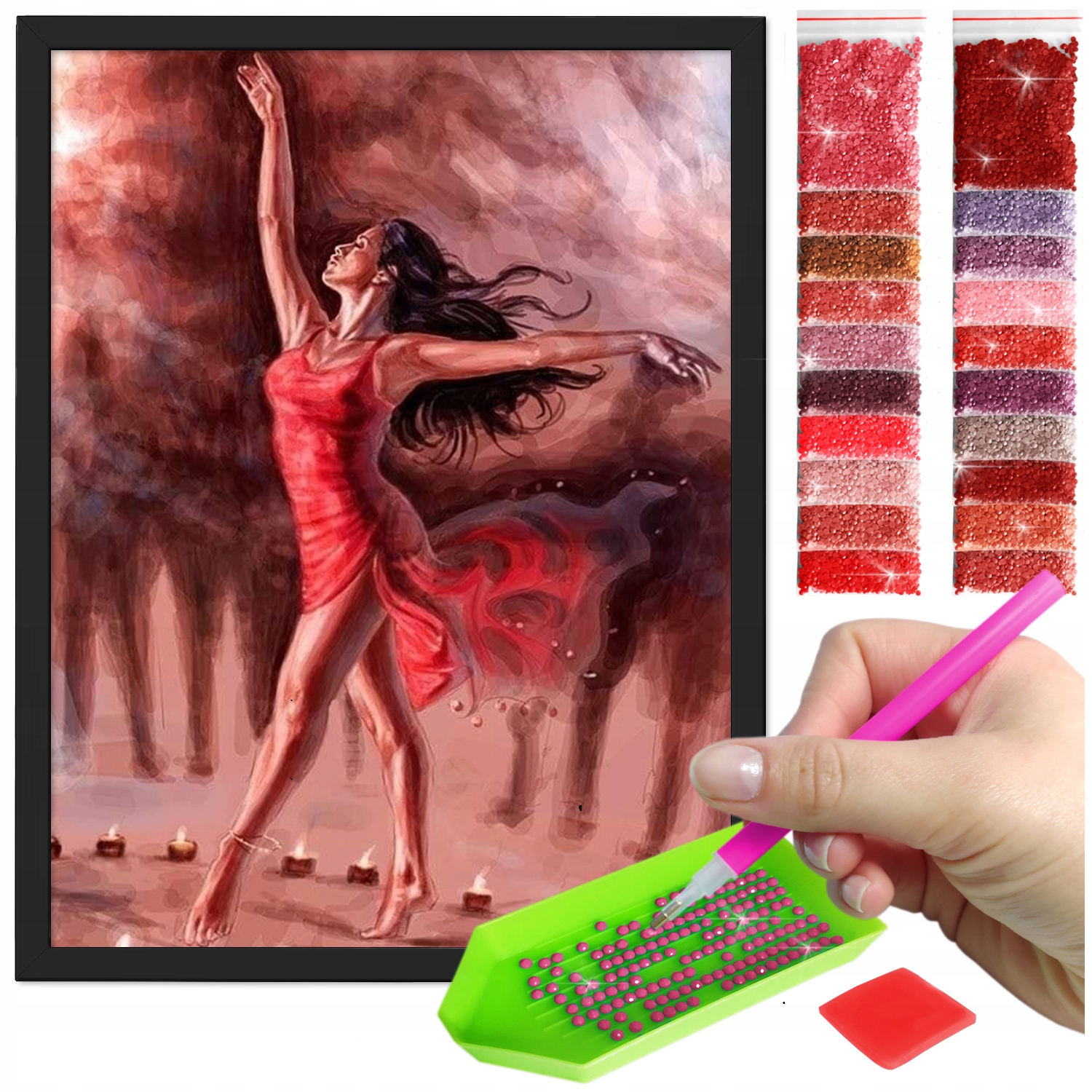 Zestaw: Diamond painting 30x40 (DP132)+ czarna ramka
