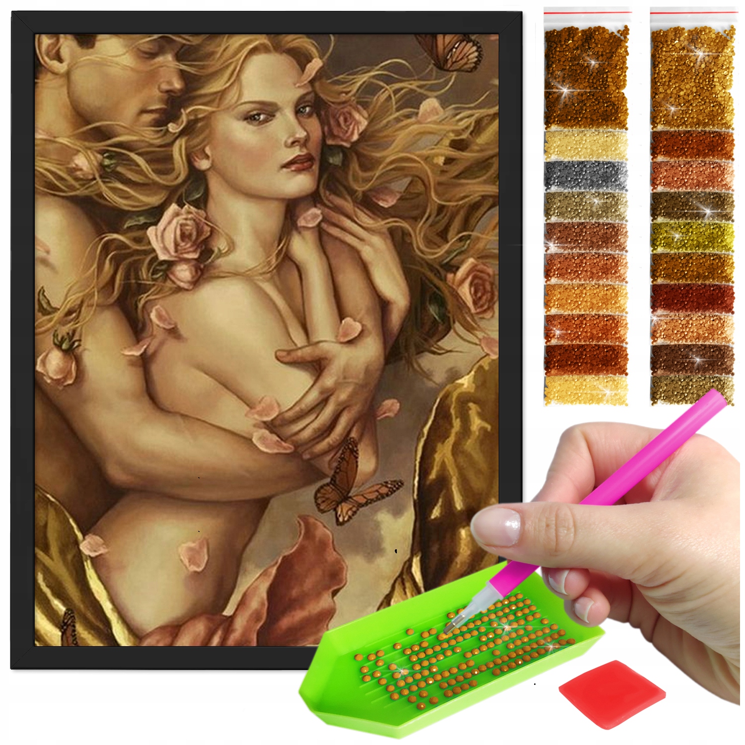 Zestaw: Diamond painting 30x40 (DP036)+ czarna ramka